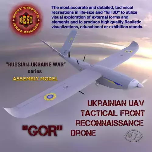 Ukrainian UAV GOR Tactical military reconnaissance drone  3D model