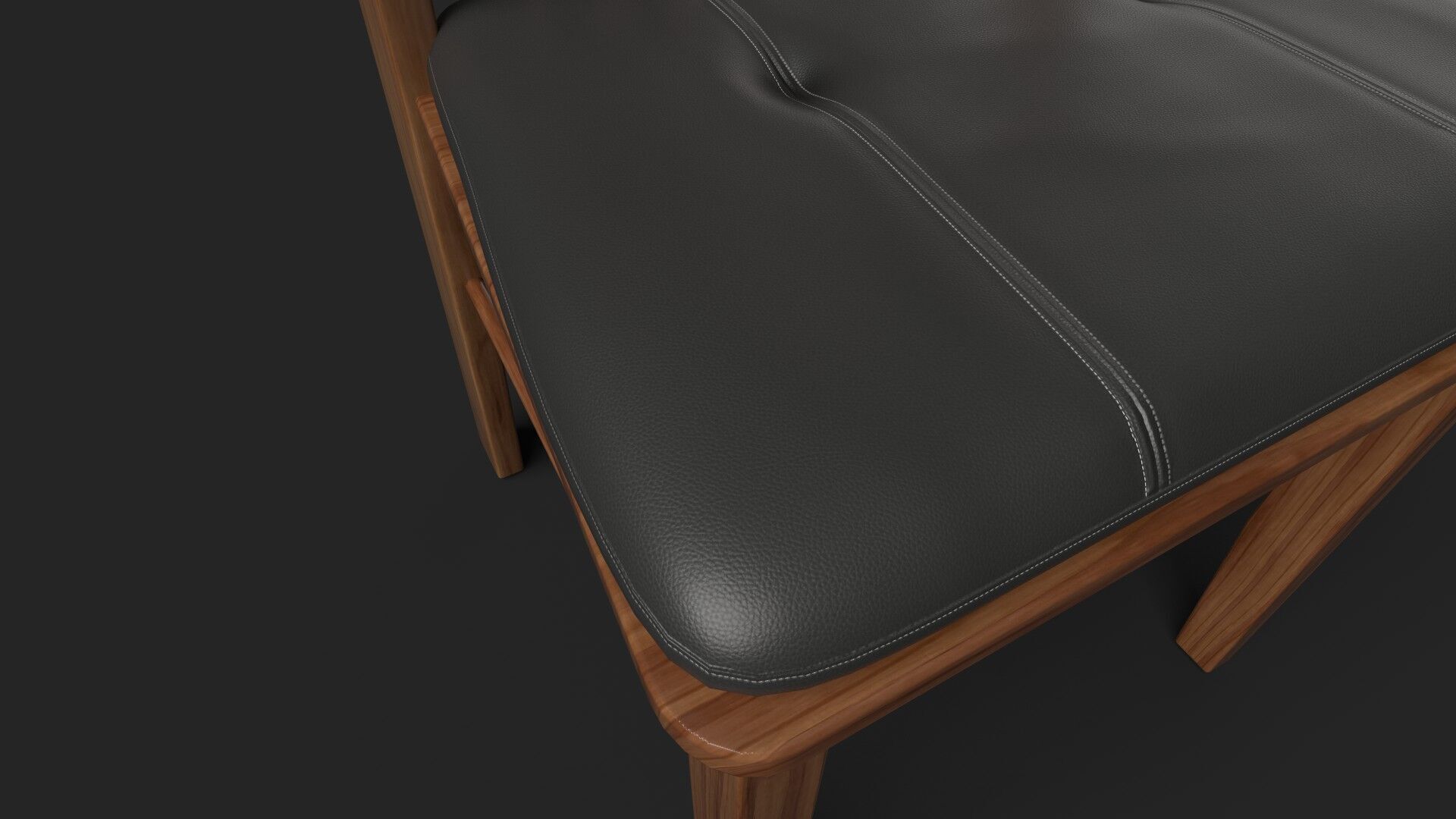Wood Chair Low-poly 3D model_1