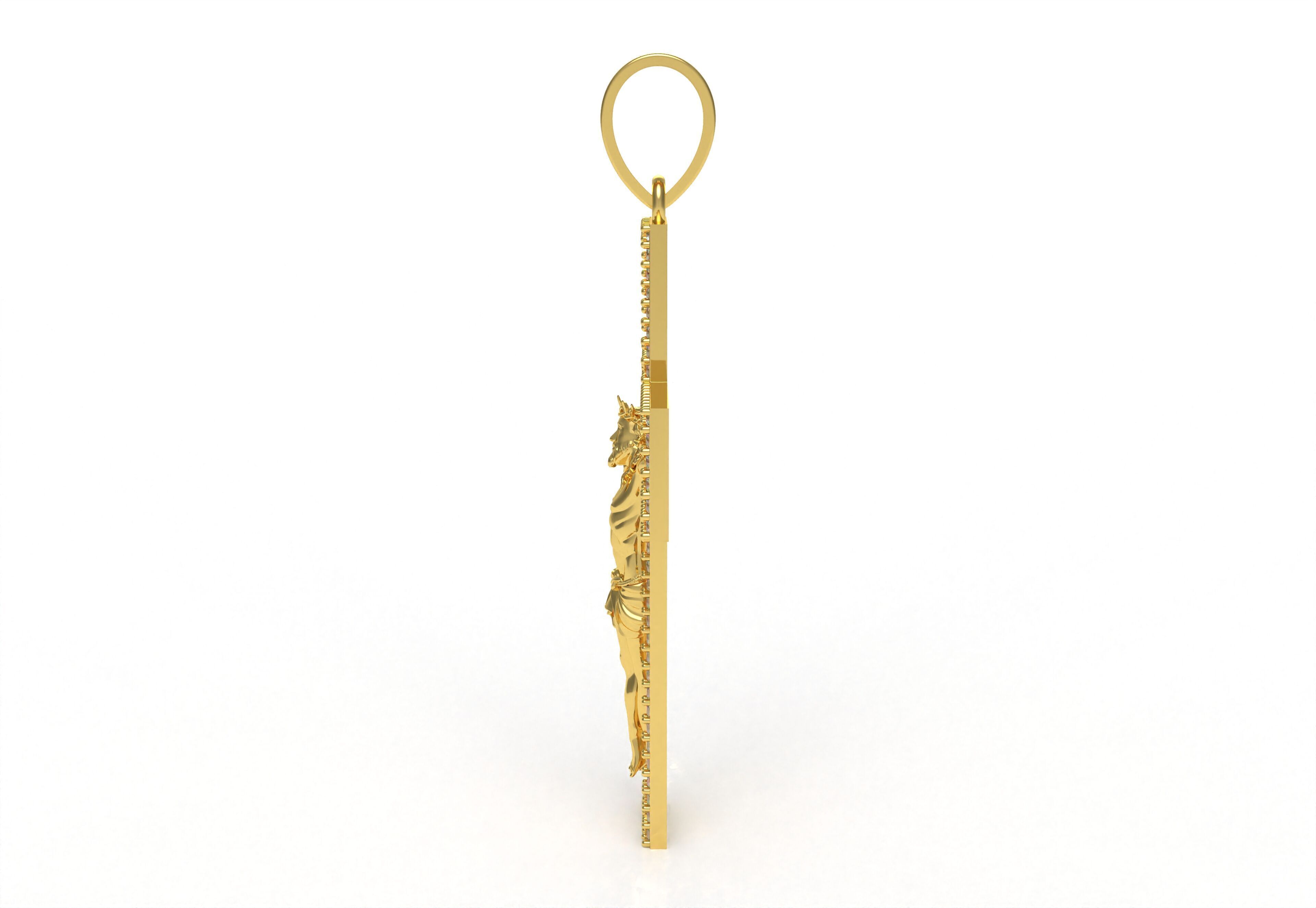 Jesus and Diamond Cross Pendant 3D print model_10