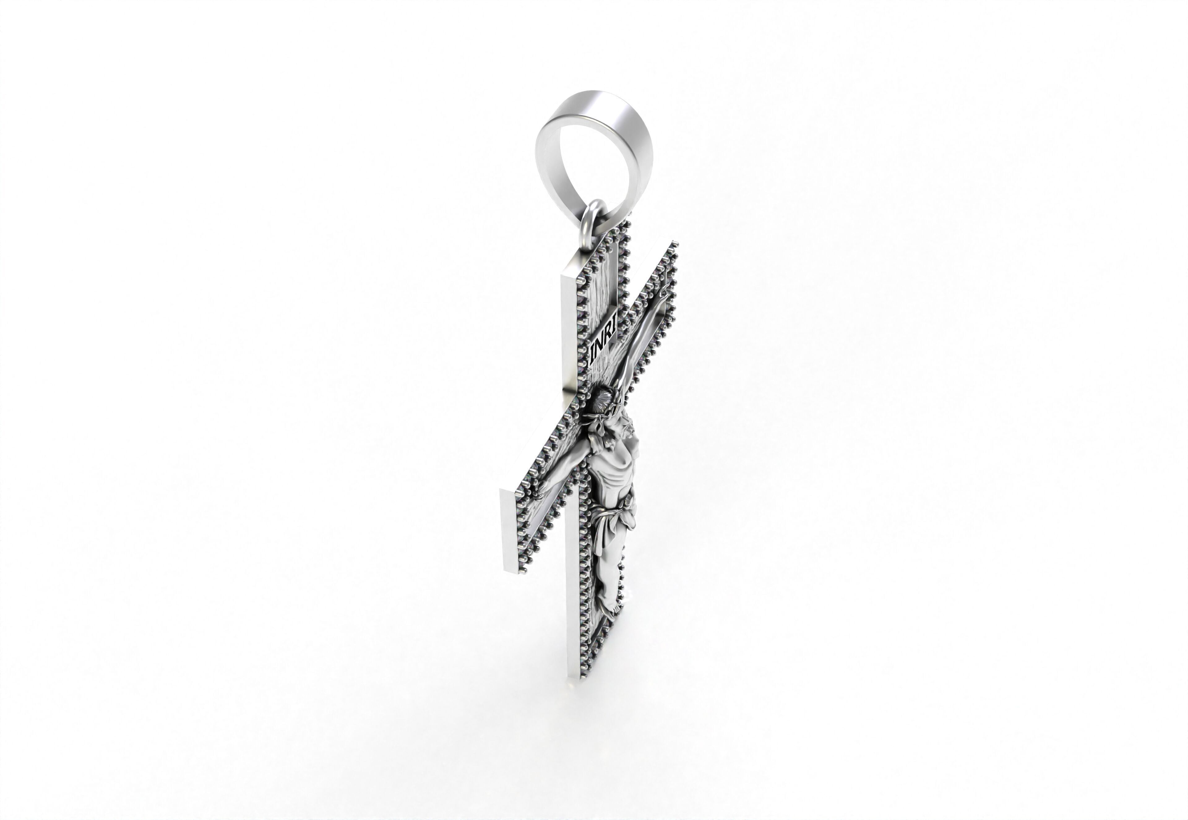 Jesus and Diamond Cross Pendant 3D print model_6