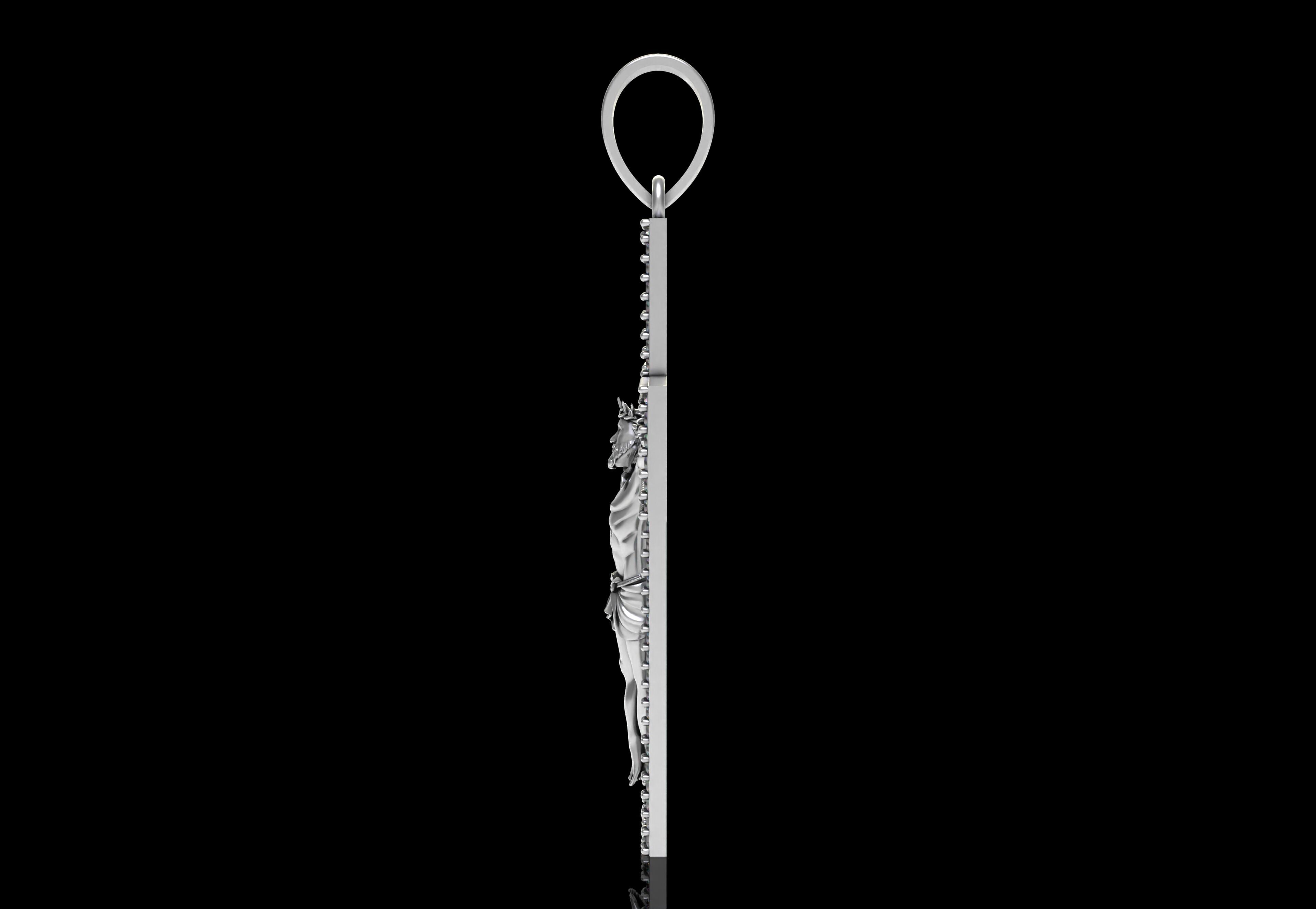 Jesus and Diamond Cross Pendant 3D print model_20