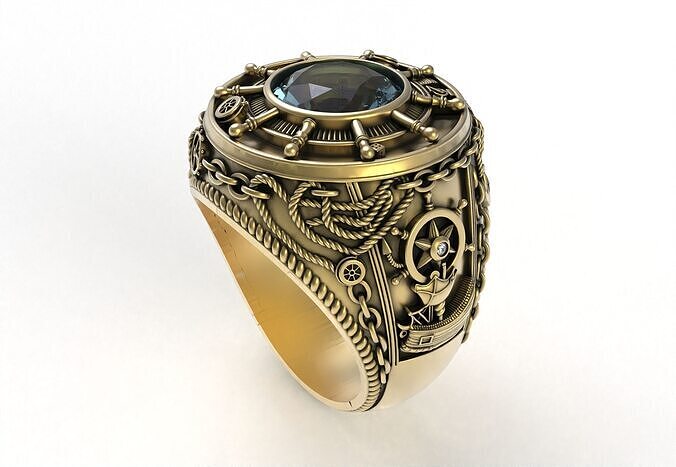 Huge Red Diamond Round Hip Hop Ring 3D print model