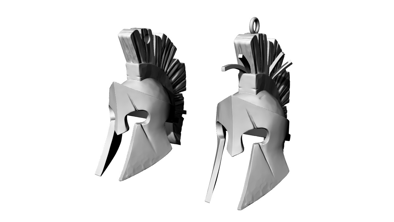 Spartan Hemlet Pendant- Dual Variant 3D Model Pack 3D print model_14
