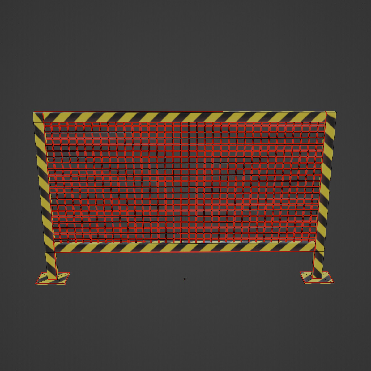 Road Barricade C 01 Low-poly 3D model_5