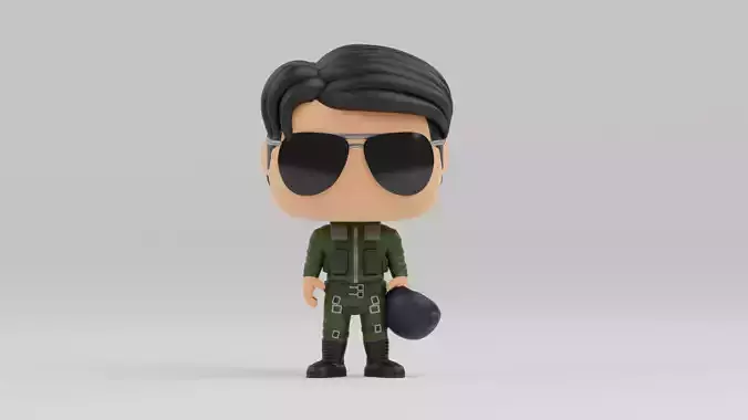  Pete Maverick Mitchell funko pop from the movie top gun 3D print model