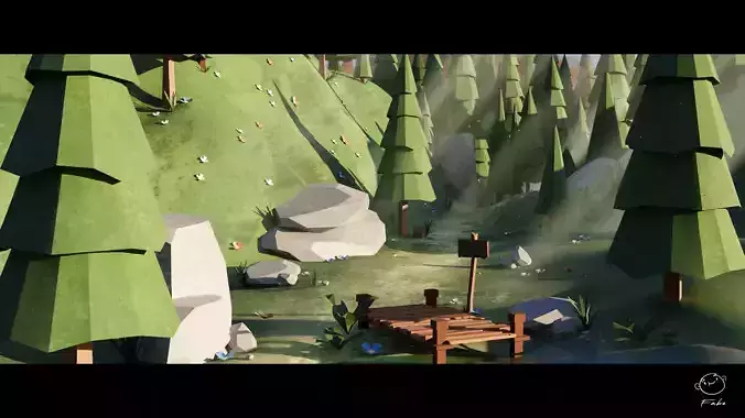 LOW POLY NATURE PACK - FREE DEMO PACK Free low-poly 3D model