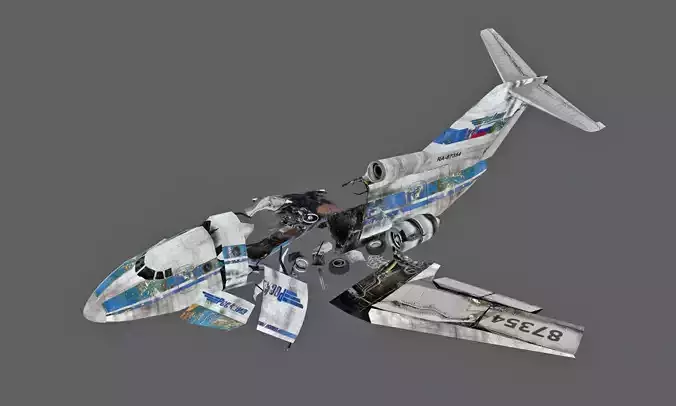 crashed Plane Low-poly 3D model