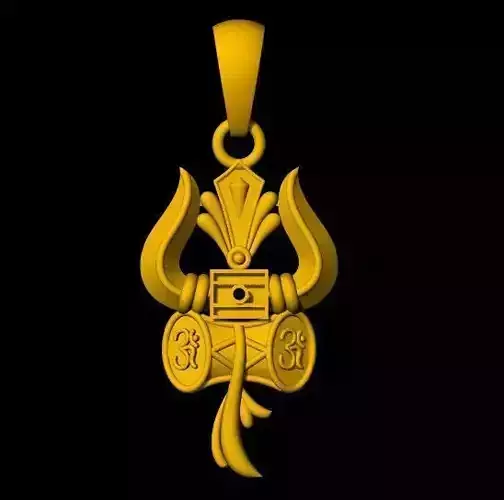 trishul pendant 3dm file