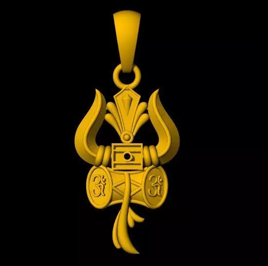 trishul pendant 3dm file 3D print model_0