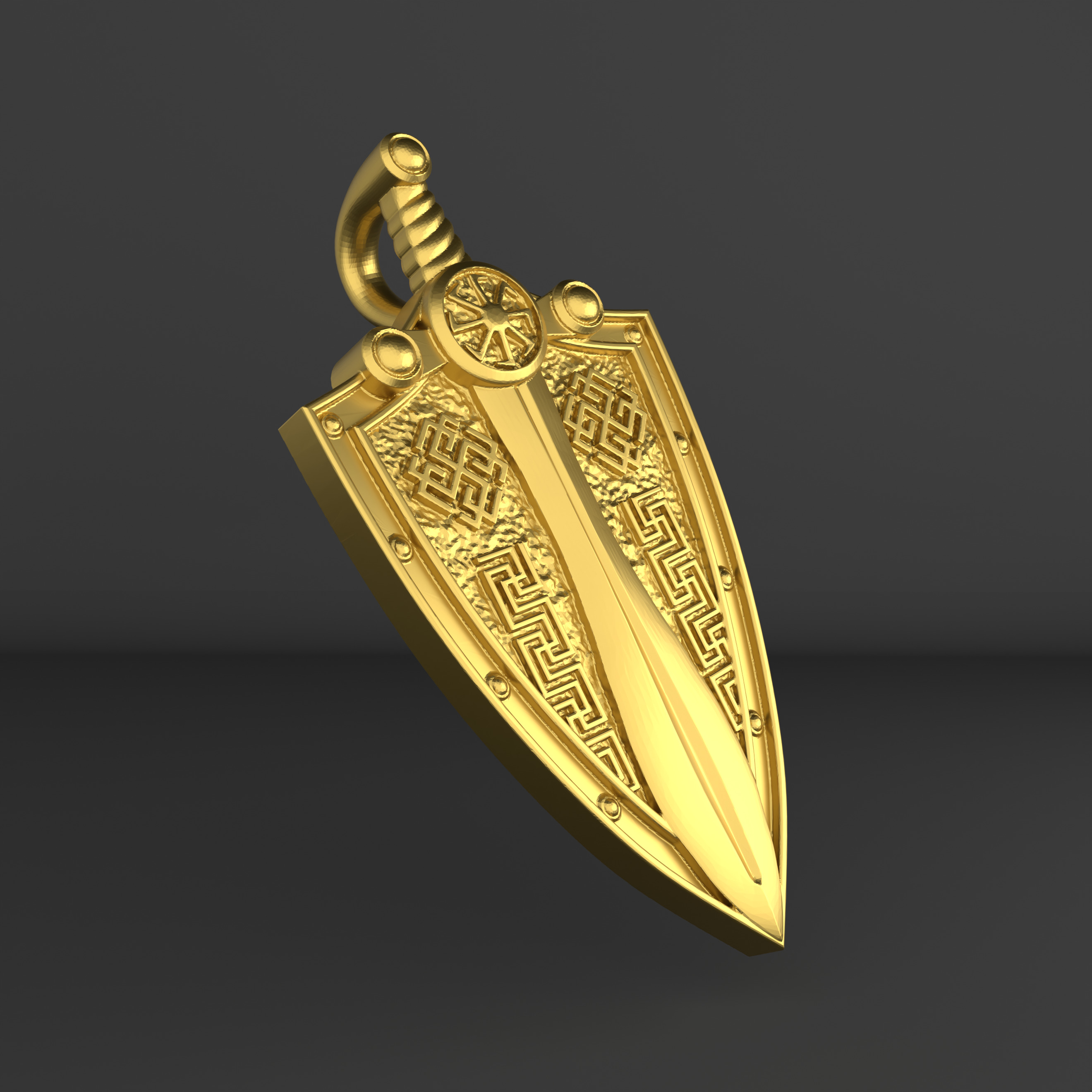 Perun Shield  3D Pendant Model 3D print model_4