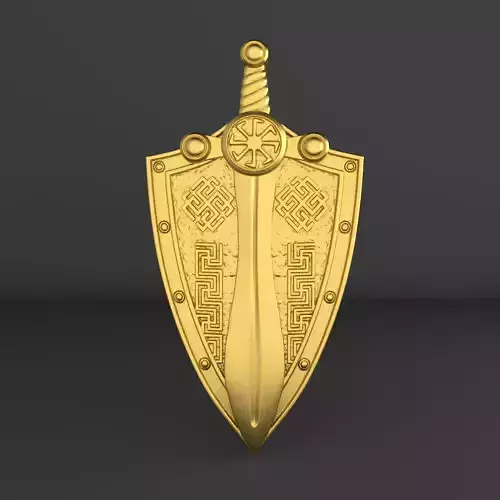 Perun Shield  3D Pendant Model 3D print model