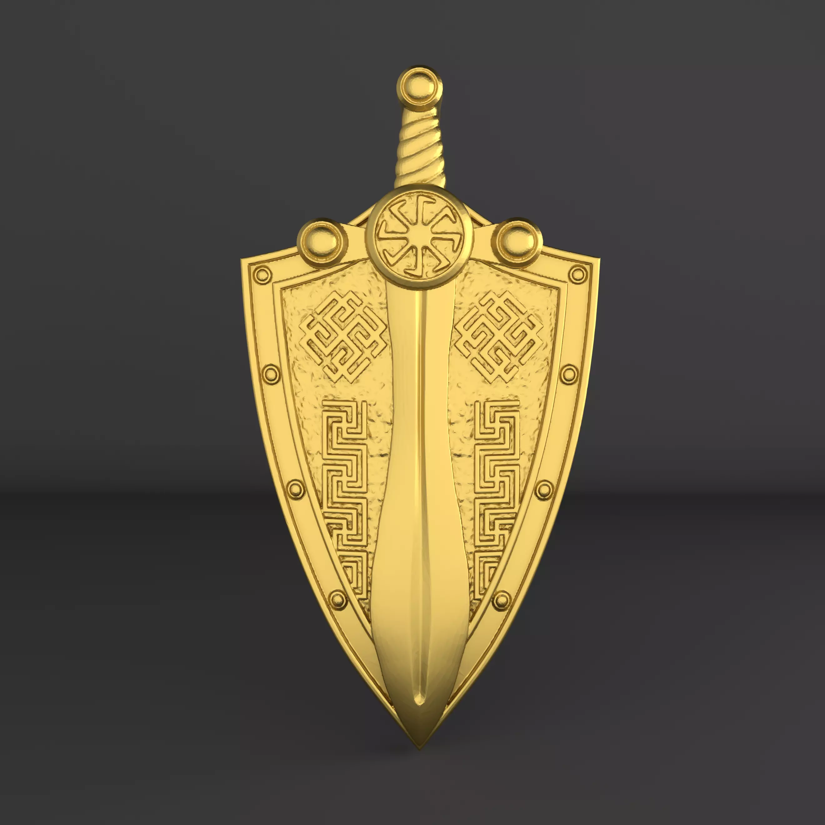 Perun Shield  3D Pendant Model 3D print model_0