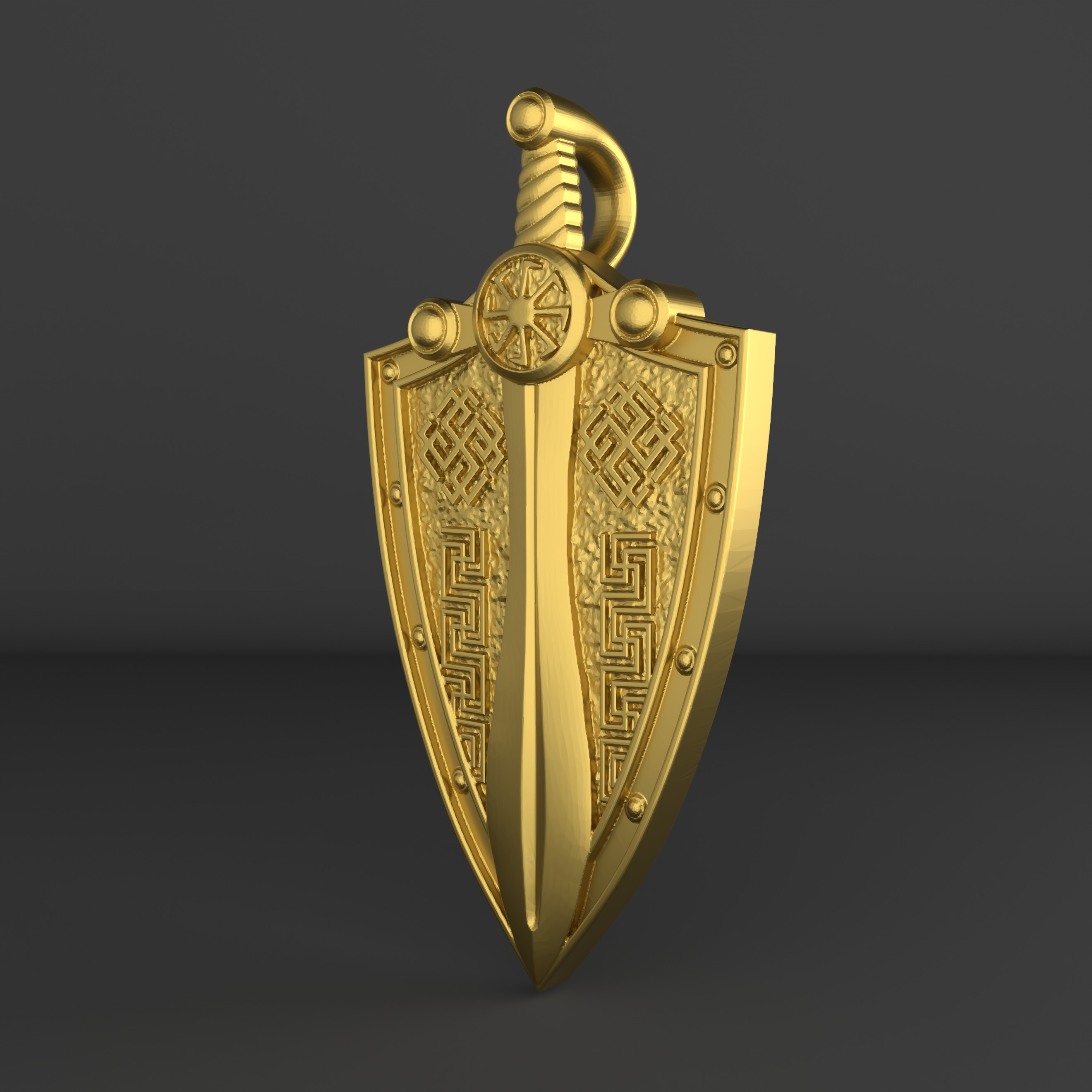 Perun Shield  3D Pendant Model 3D print model_2