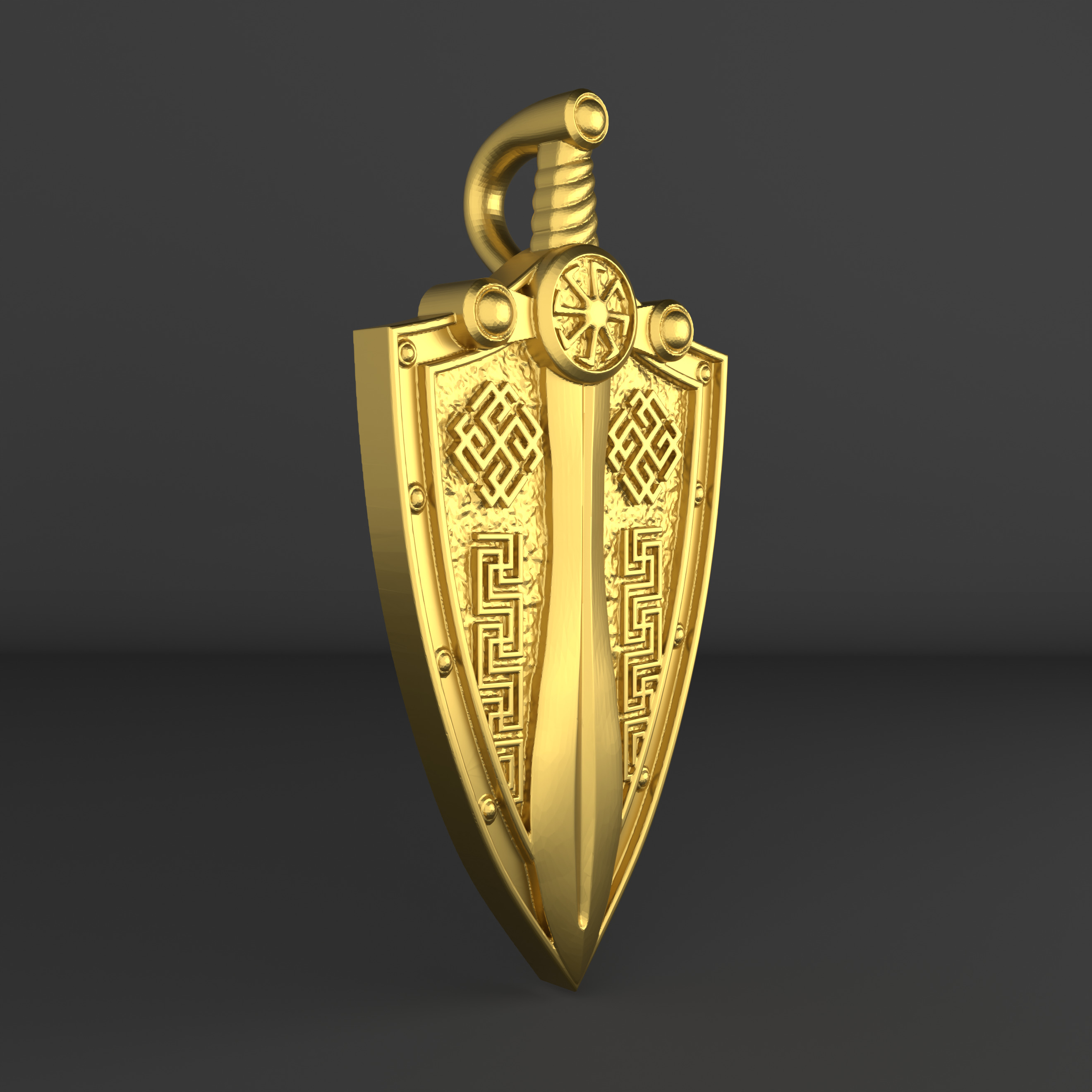 Perun Shield  3D Pendant Model 3D print model_1