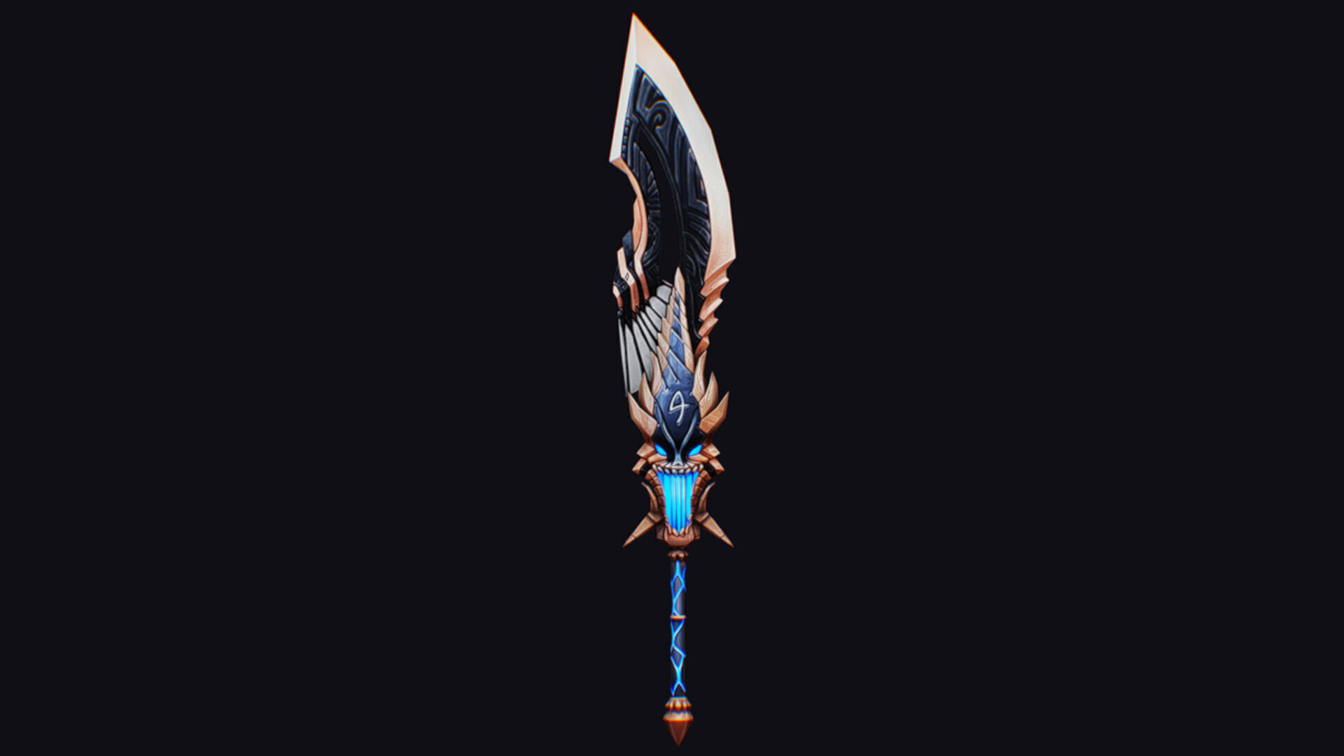 Sword Demonic Dark Saber Magical Blade Cutting Melee Rapier Low-poly 3D model_1