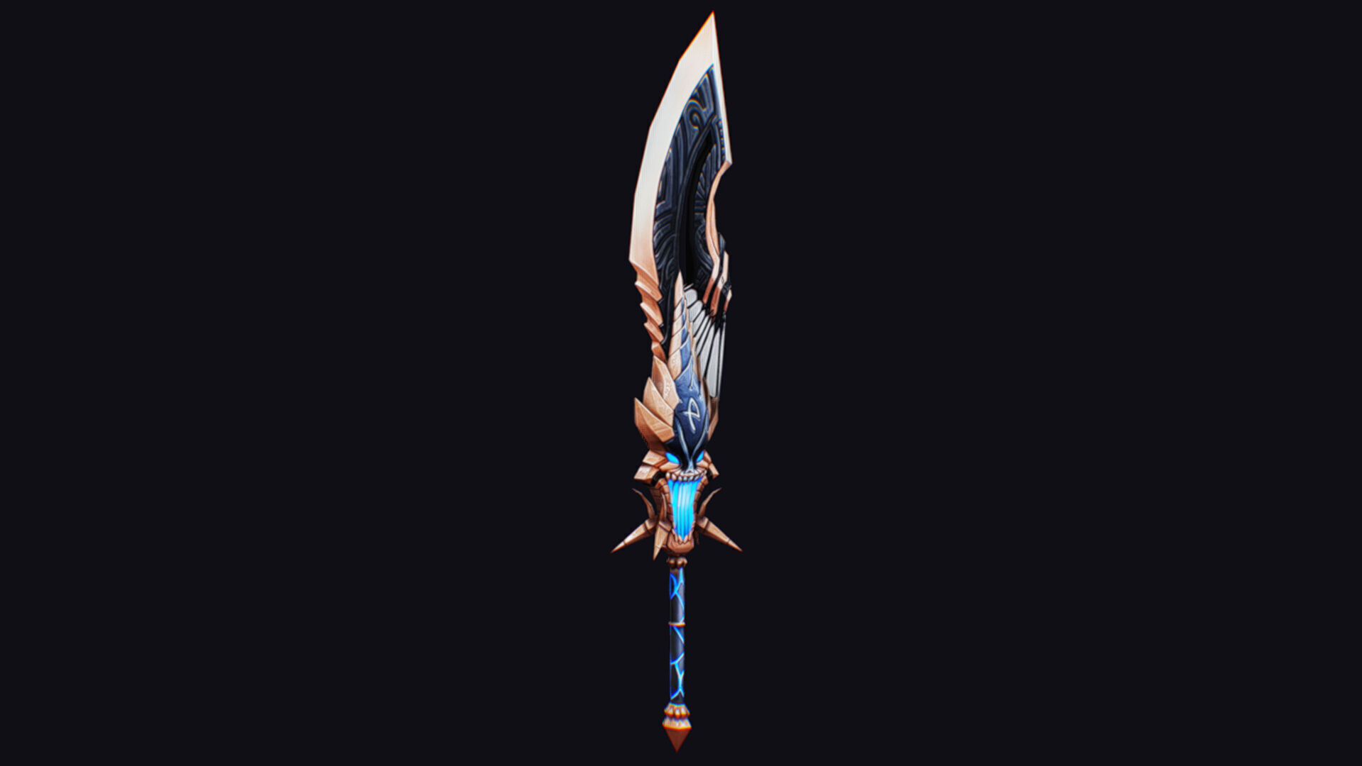 Sword Demonic Dark Saber Magical Blade Cutting Melee Rapier Low-poly 3D model_4