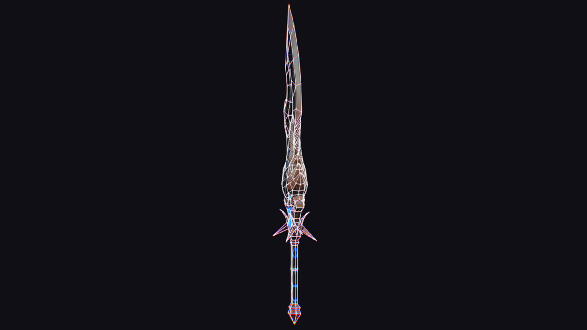 Sword Demonic Dark Saber Magical Blade Cutting Melee Rapier Low-poly 3D model_14