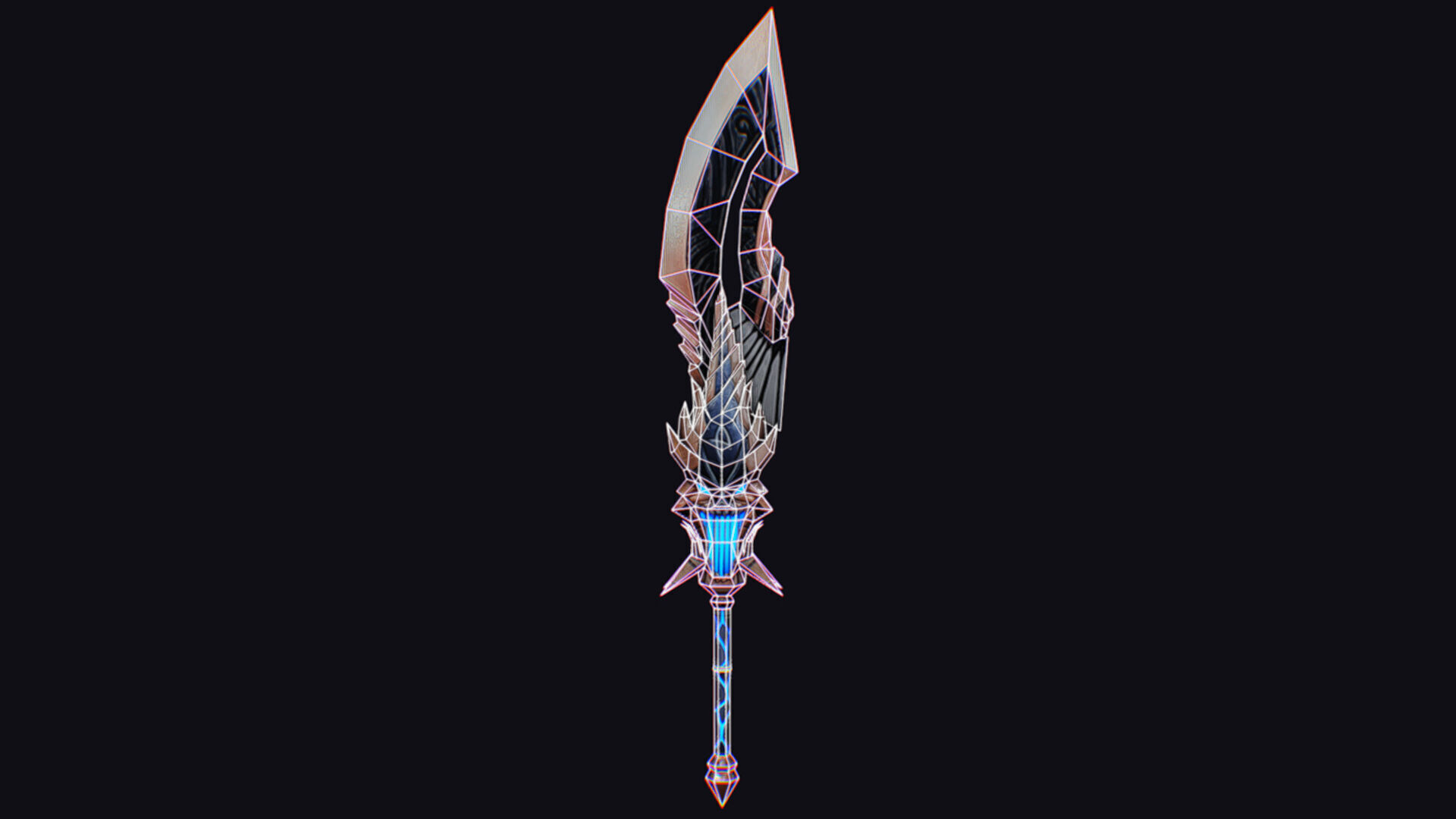 Sword Demonic Dark Saber Magical Blade Cutting Melee Rapier Low-poly 3D model_15