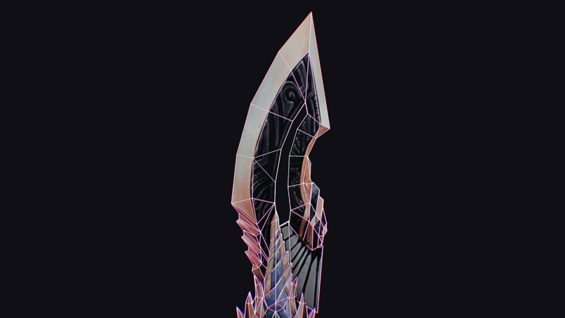 Sword Demonic Dark Saber Magical Blade Cutting Melee Rapier Low-poly 3D model_16