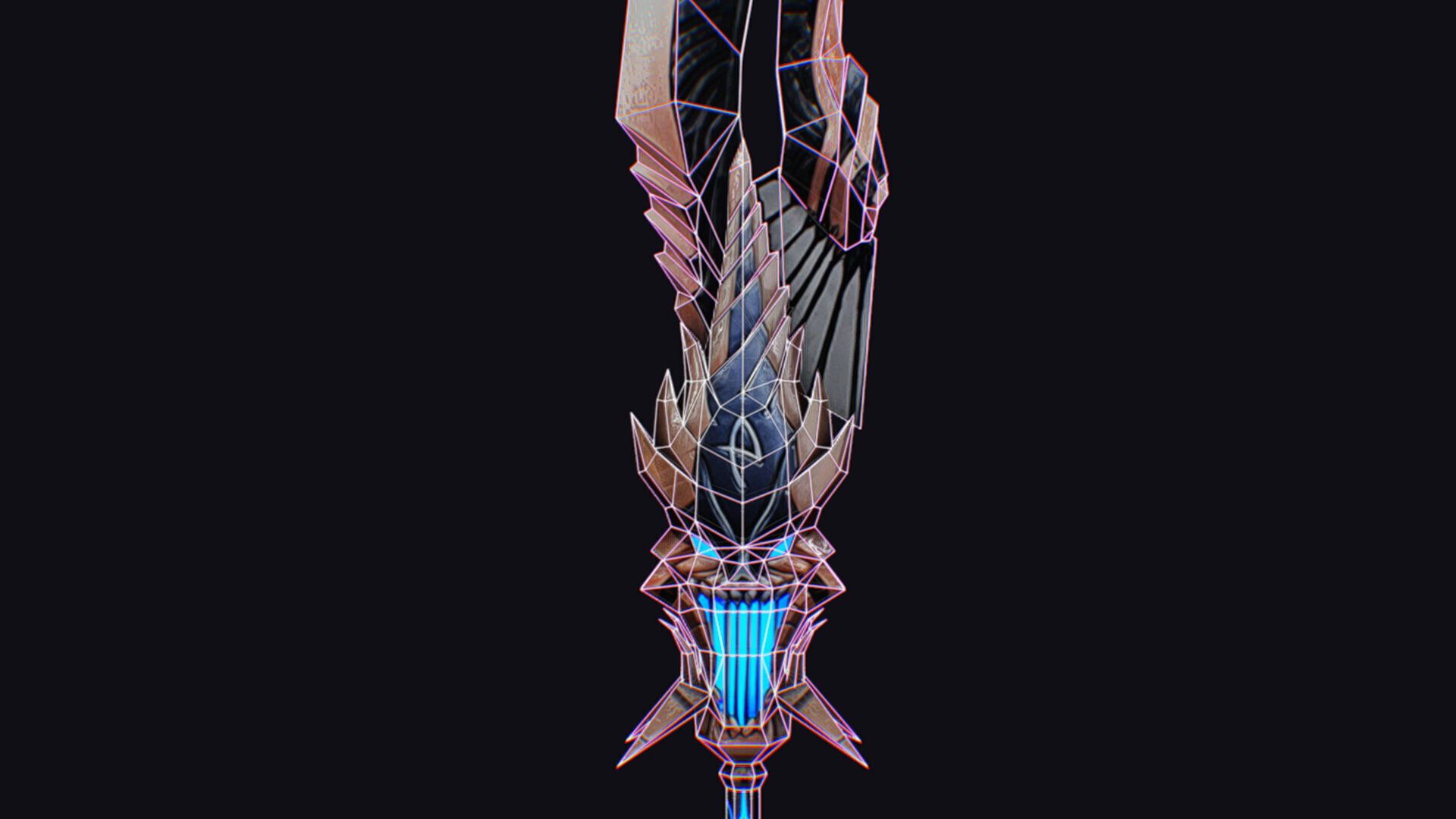 Sword Demonic Dark Saber Magical Blade Cutting Melee Rapier Low-poly 3D model_17