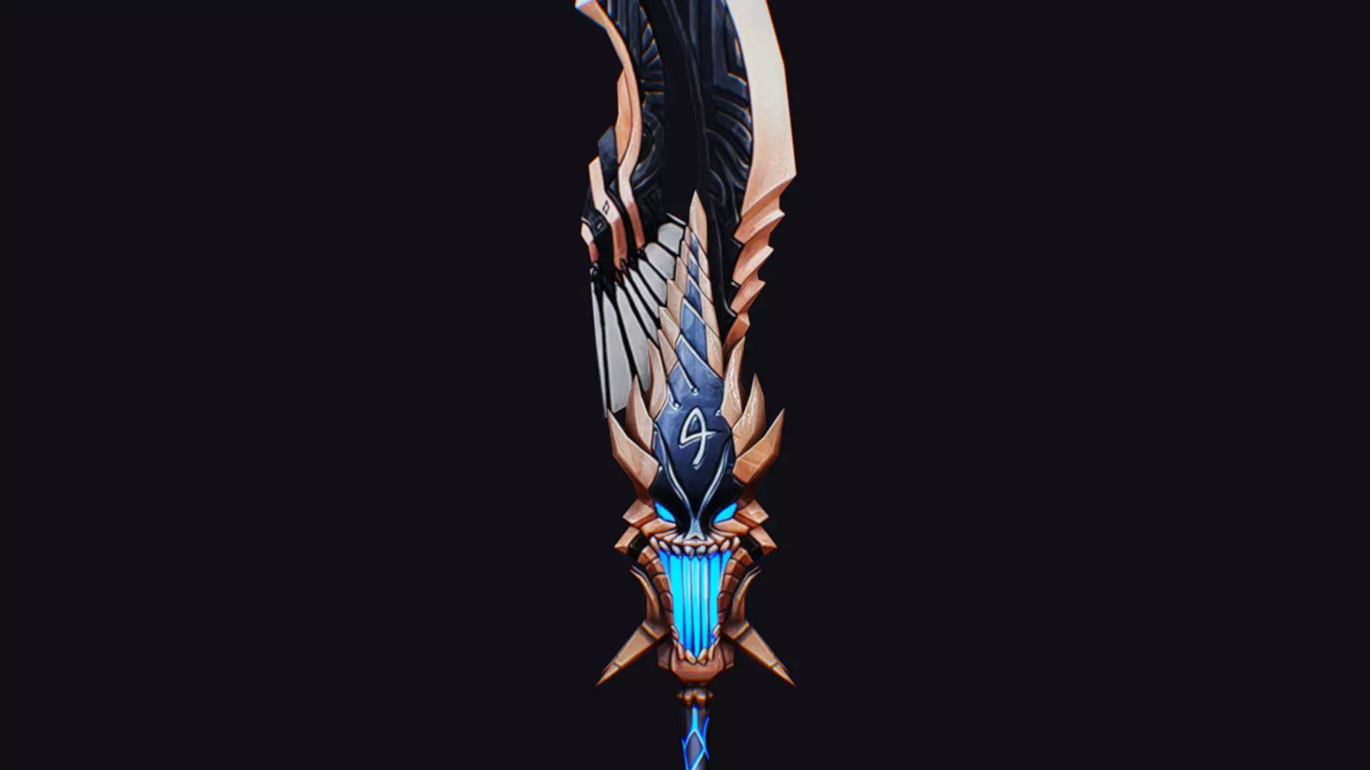 Sword Demonic Dark Saber Magical Blade Cutting Melee Rapier Low-poly 3D model_0