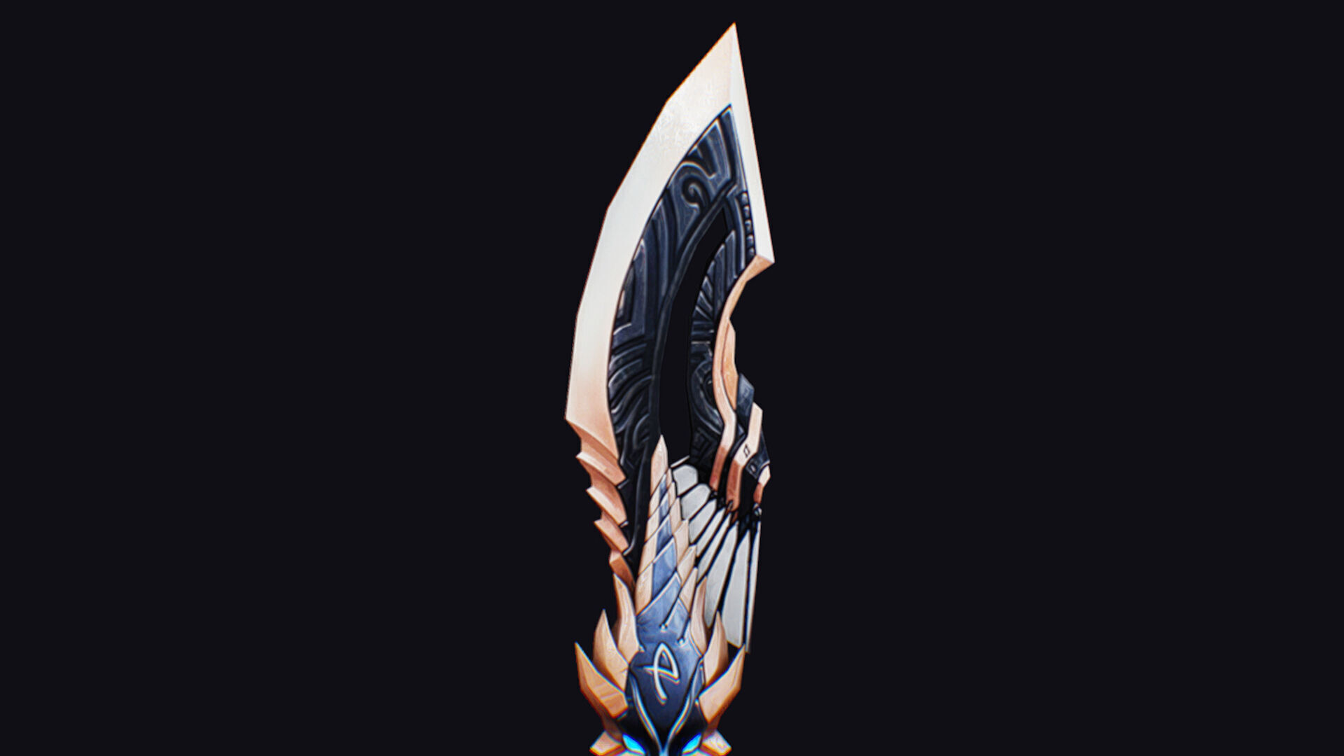 Sword Demonic Dark Saber Magical Blade Cutting Melee Rapier Low-poly 3D model_8