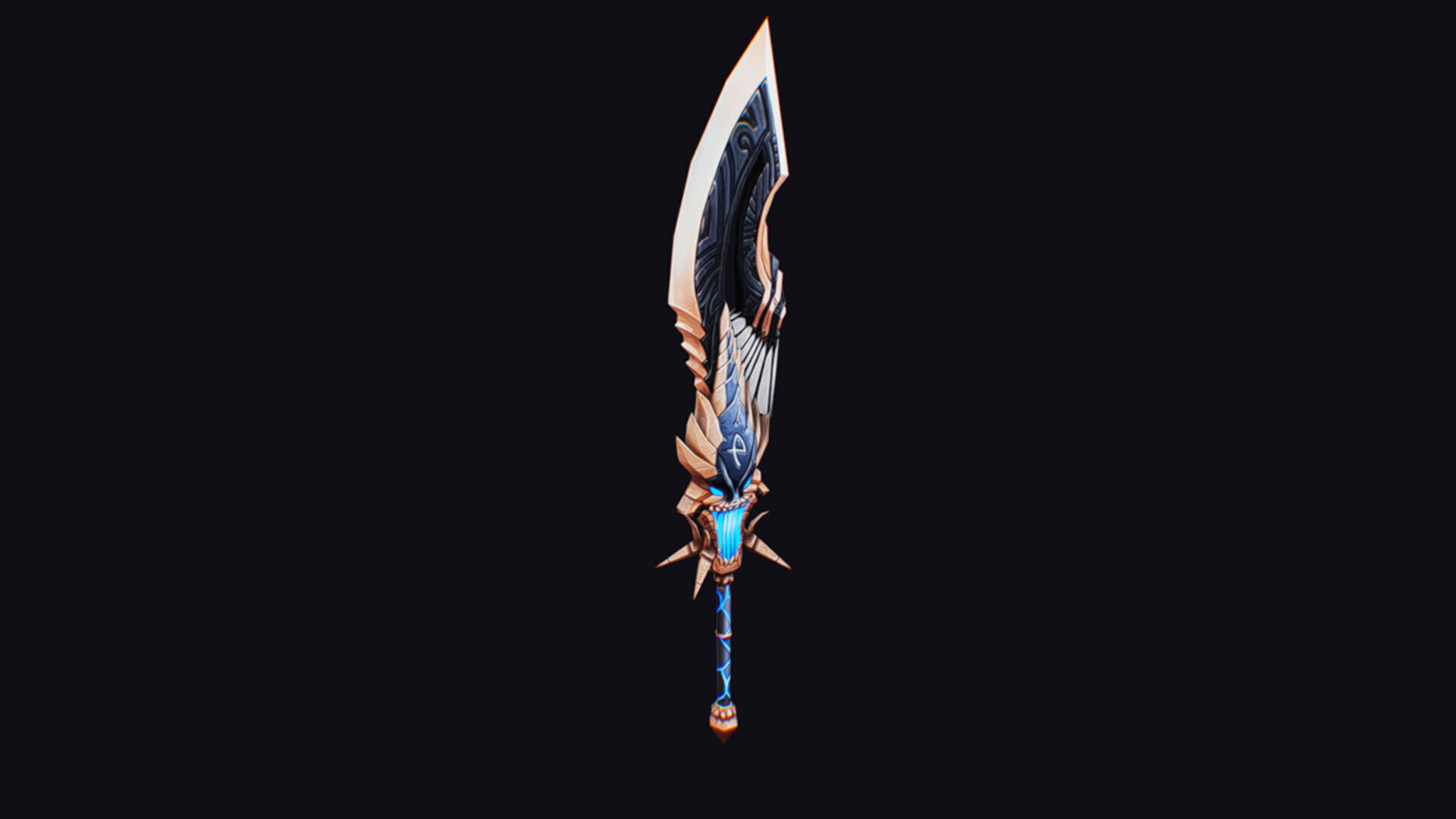 Sword Demonic Dark Saber Magical Blade Cutting Melee Rapier Low-poly 3D model_5