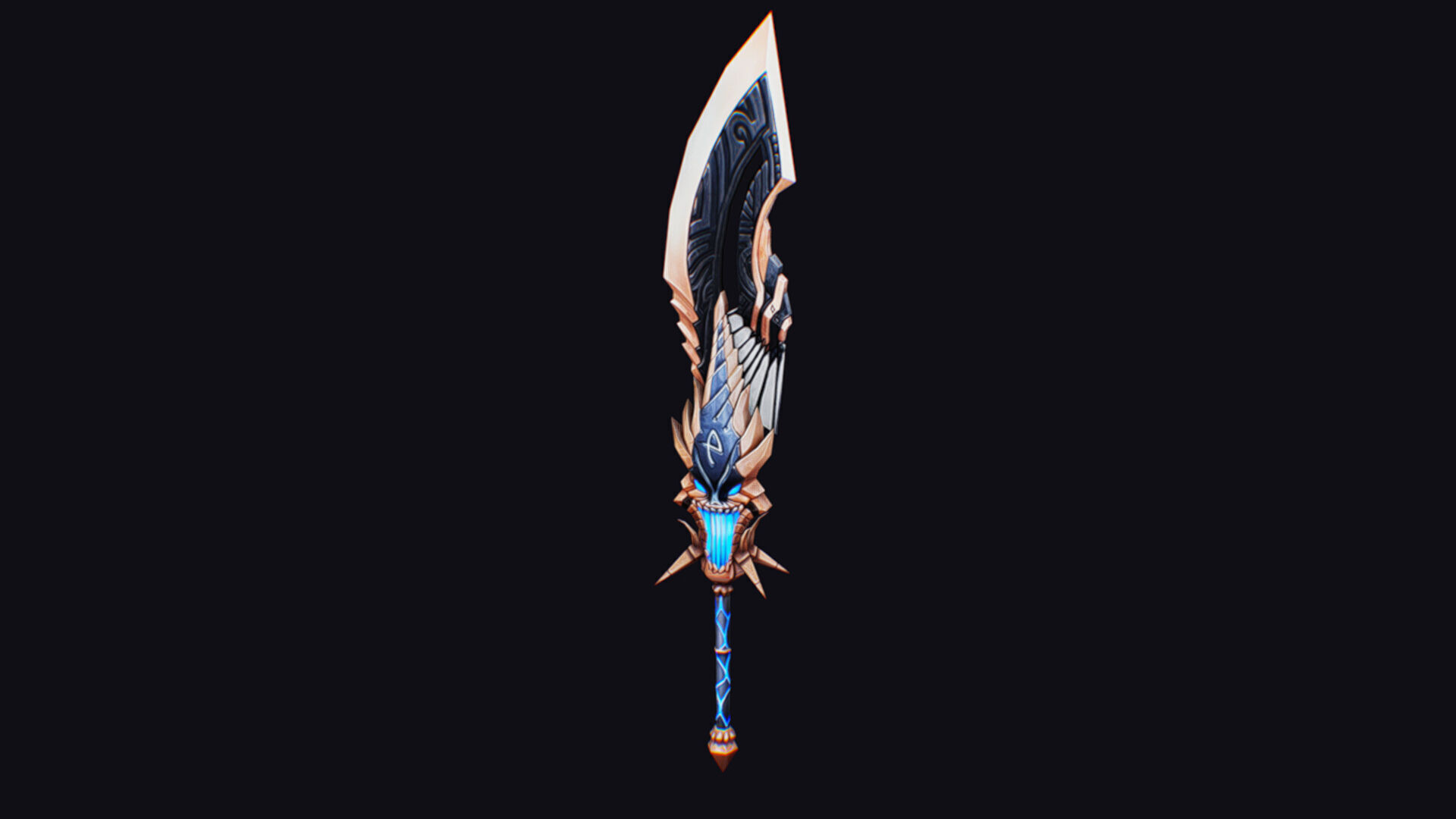 Sword Demonic Dark Saber Magical Blade Cutting Melee Rapier Low-poly 3D model_6