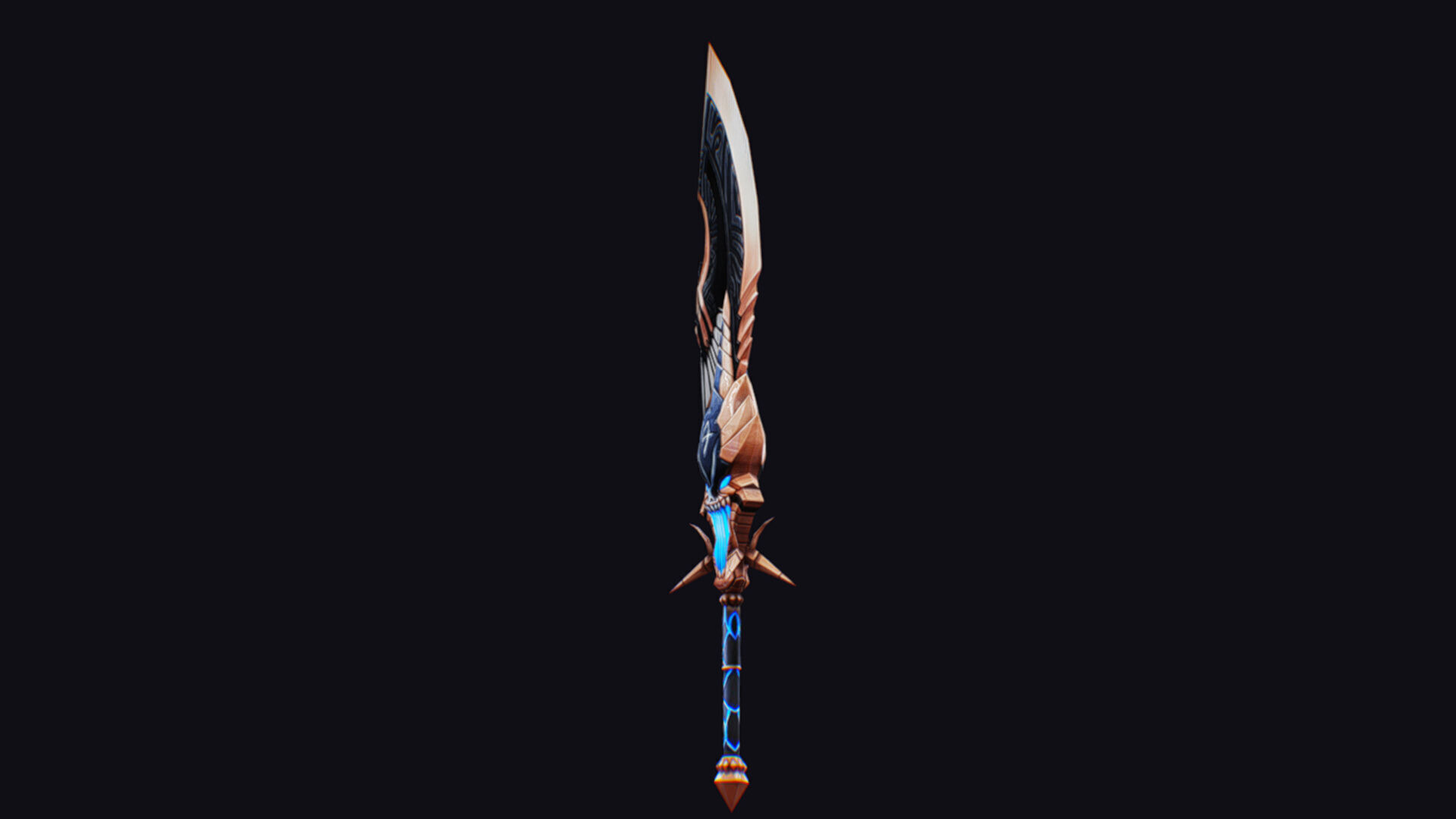 Sword Demonic Dark Saber Magical Blade Cutting Melee Rapier Low-poly 3D model_3