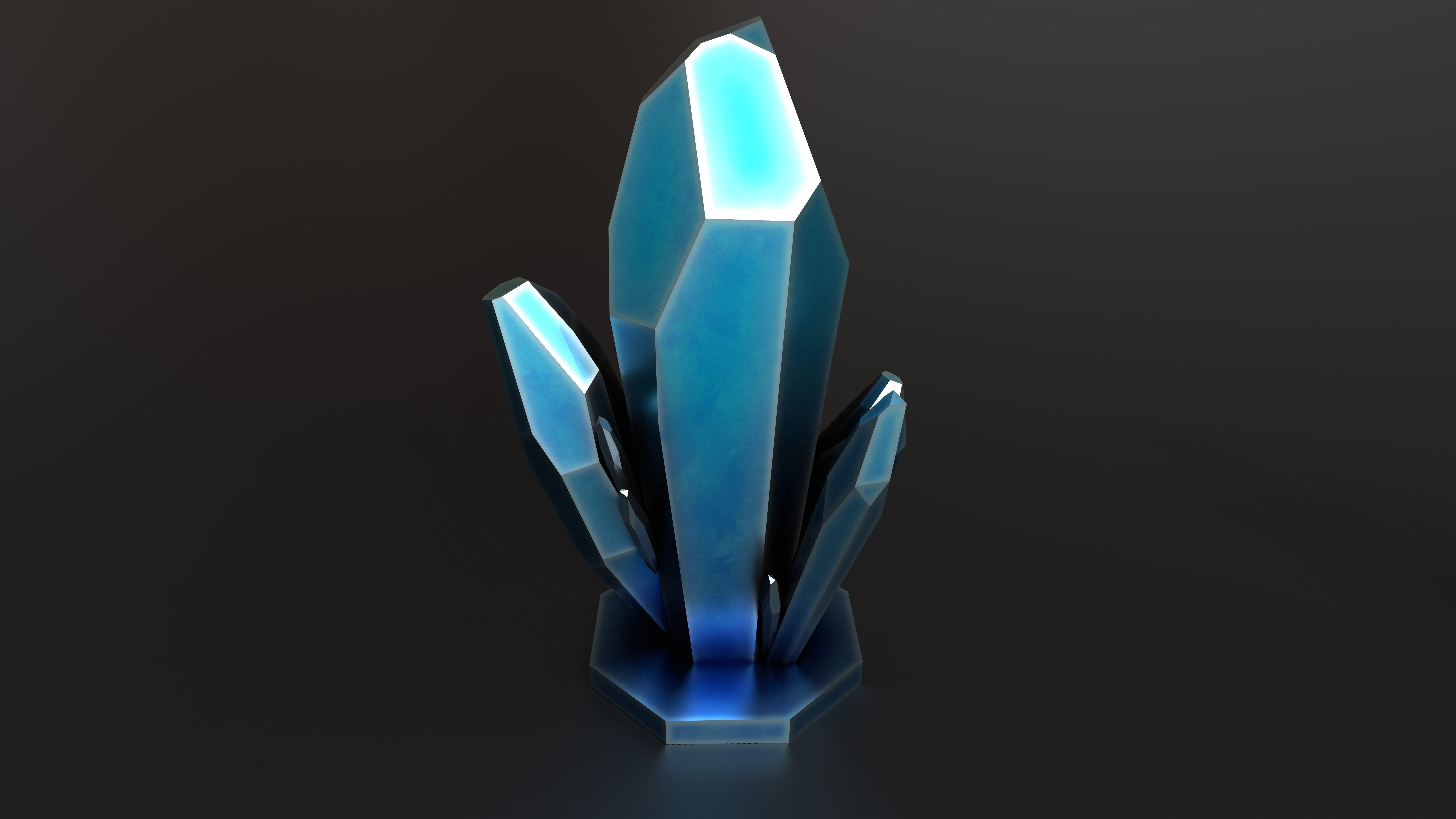 Crystals bundle gameready assest print crystals smart materials Low-poly 3D model_7