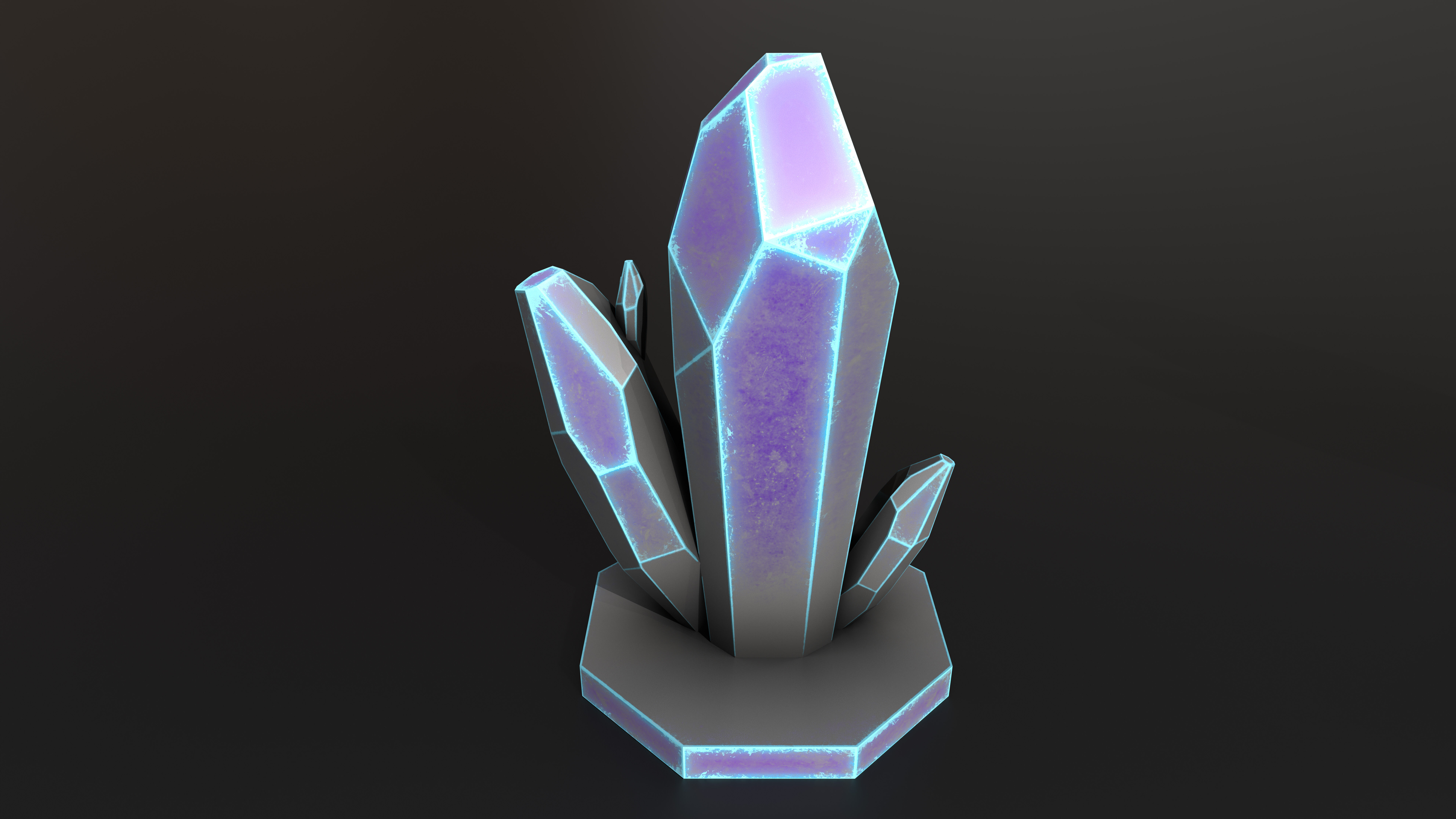 Crystals bundle gameready assest print crystals smart materials Low-poly 3D model_6