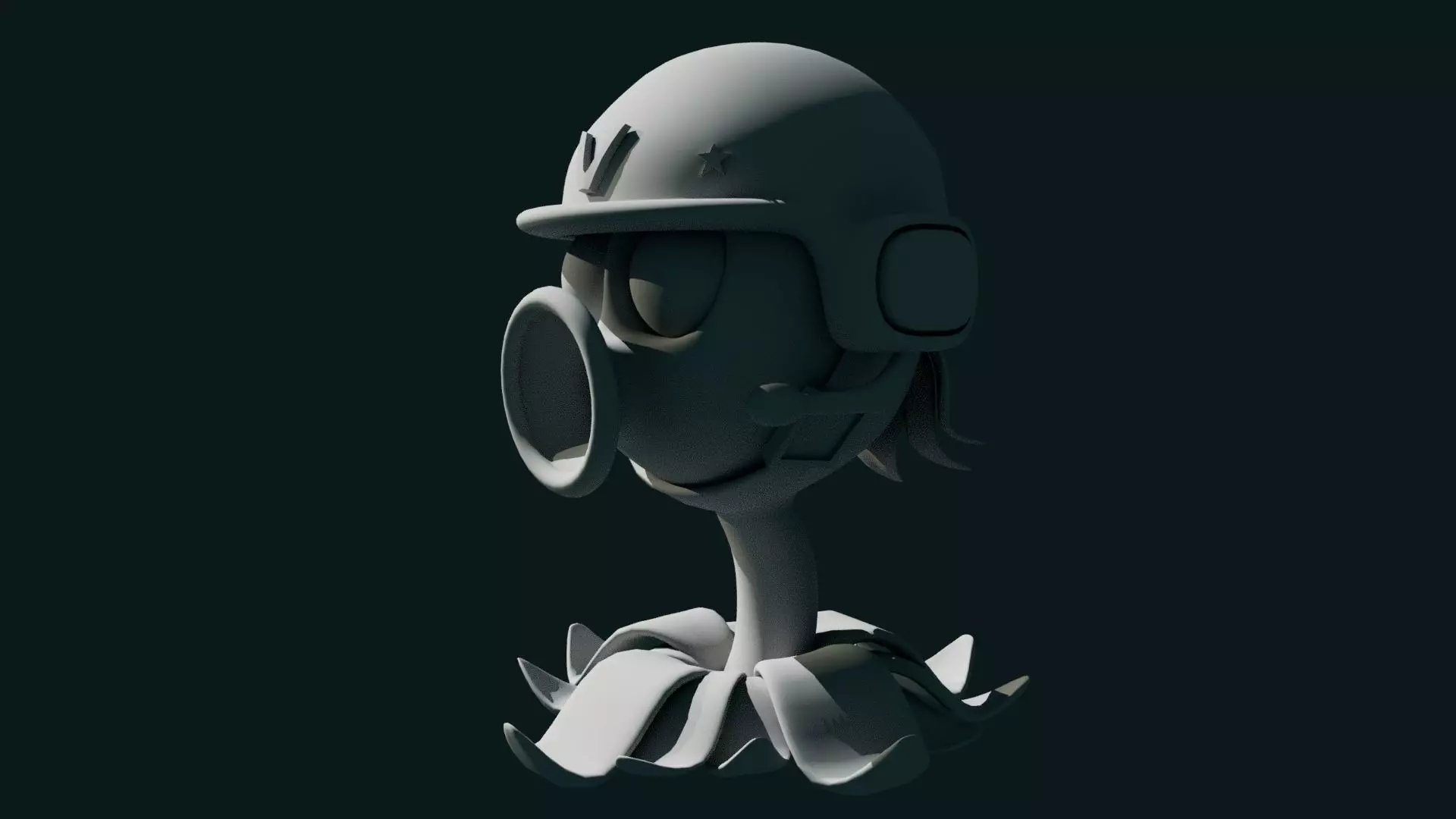 Pea Plants Vs Zombies Low-poly 3D model_0