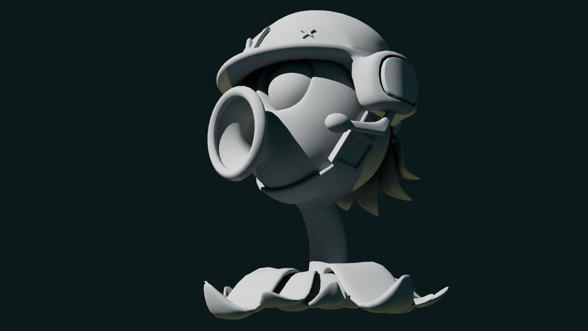 Pea Plants Vs Zombies Low-poly 3D model_2