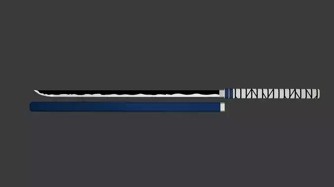 Stylized Low Poly Katana Naruto Anime Style