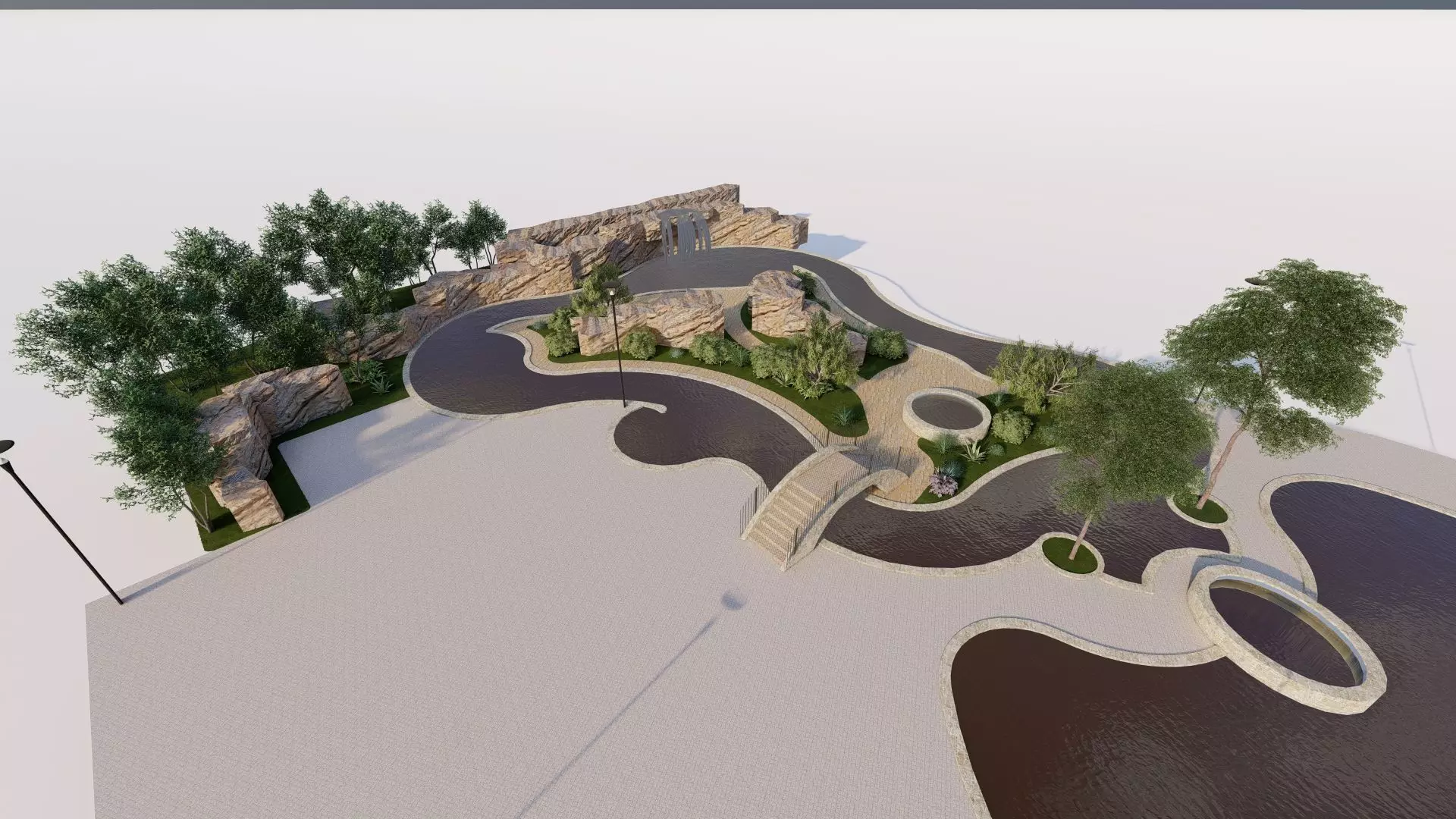 public park-Private Park Landscape 3D model