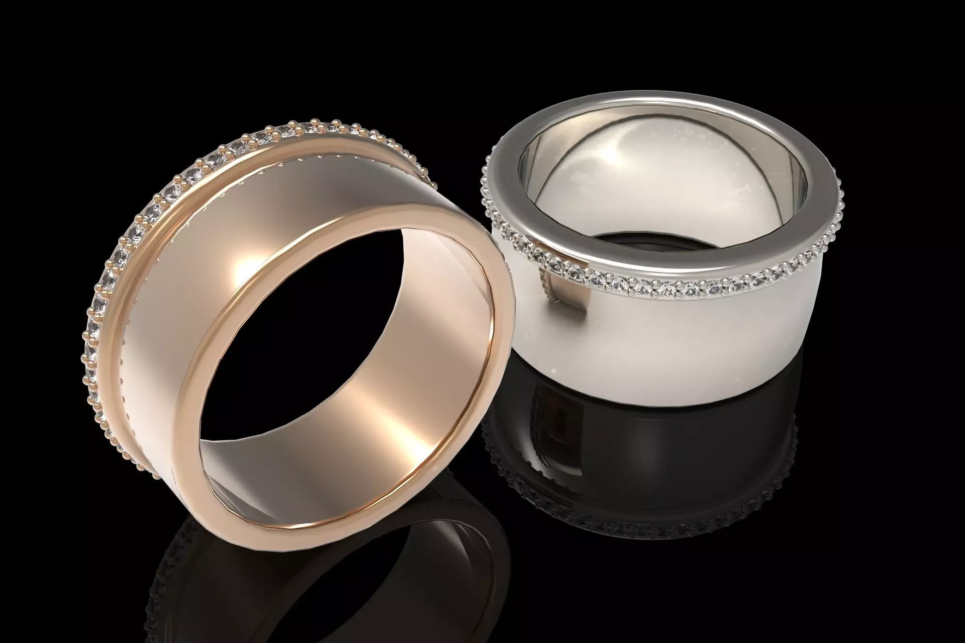 Wedding Band set Free 3D print model
