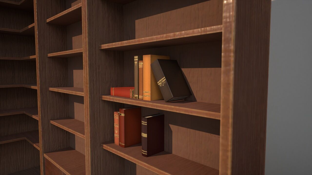 Modular Bookcases Low-poly 3D model_2