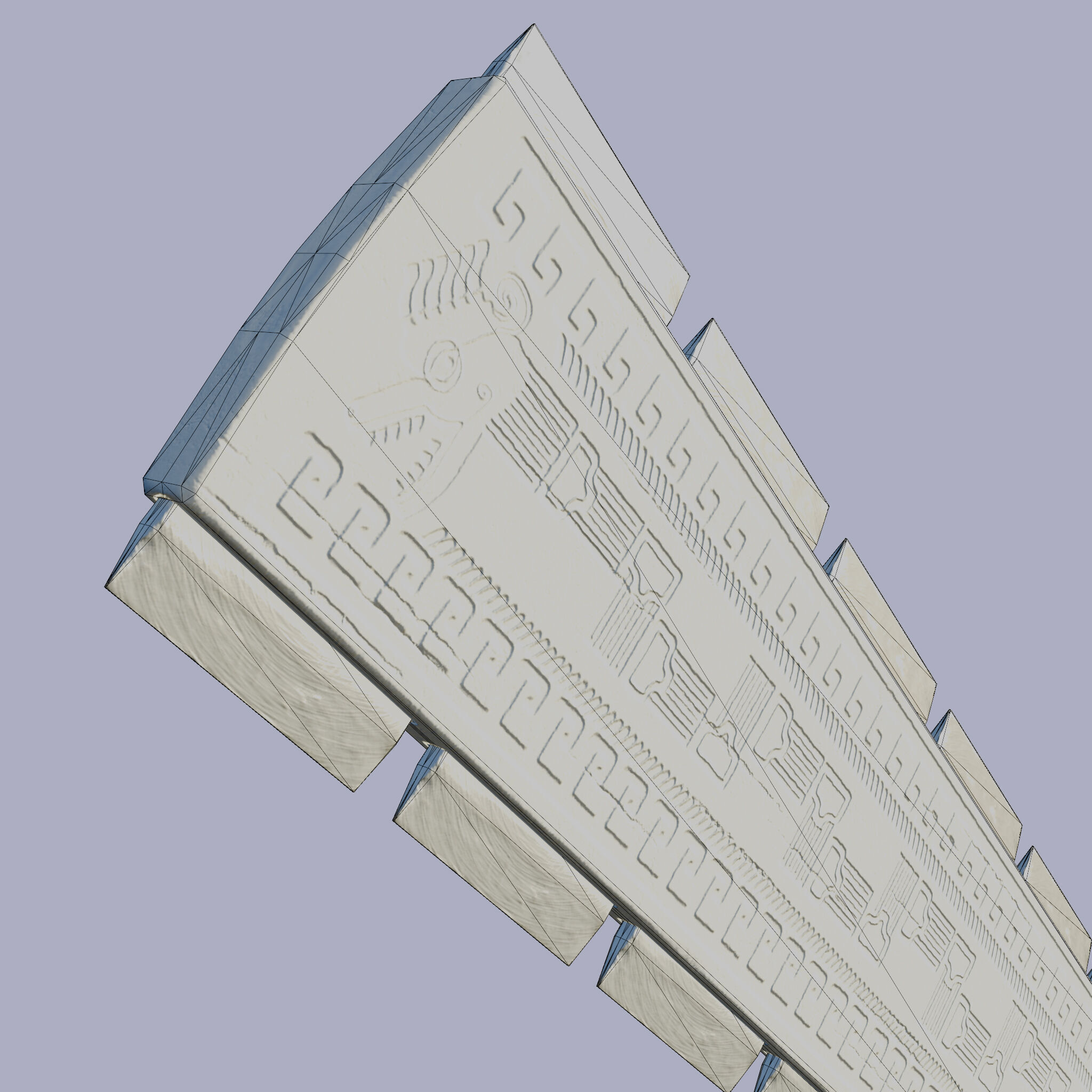 Aztec Macuahuitl Low-poly 3D model_7