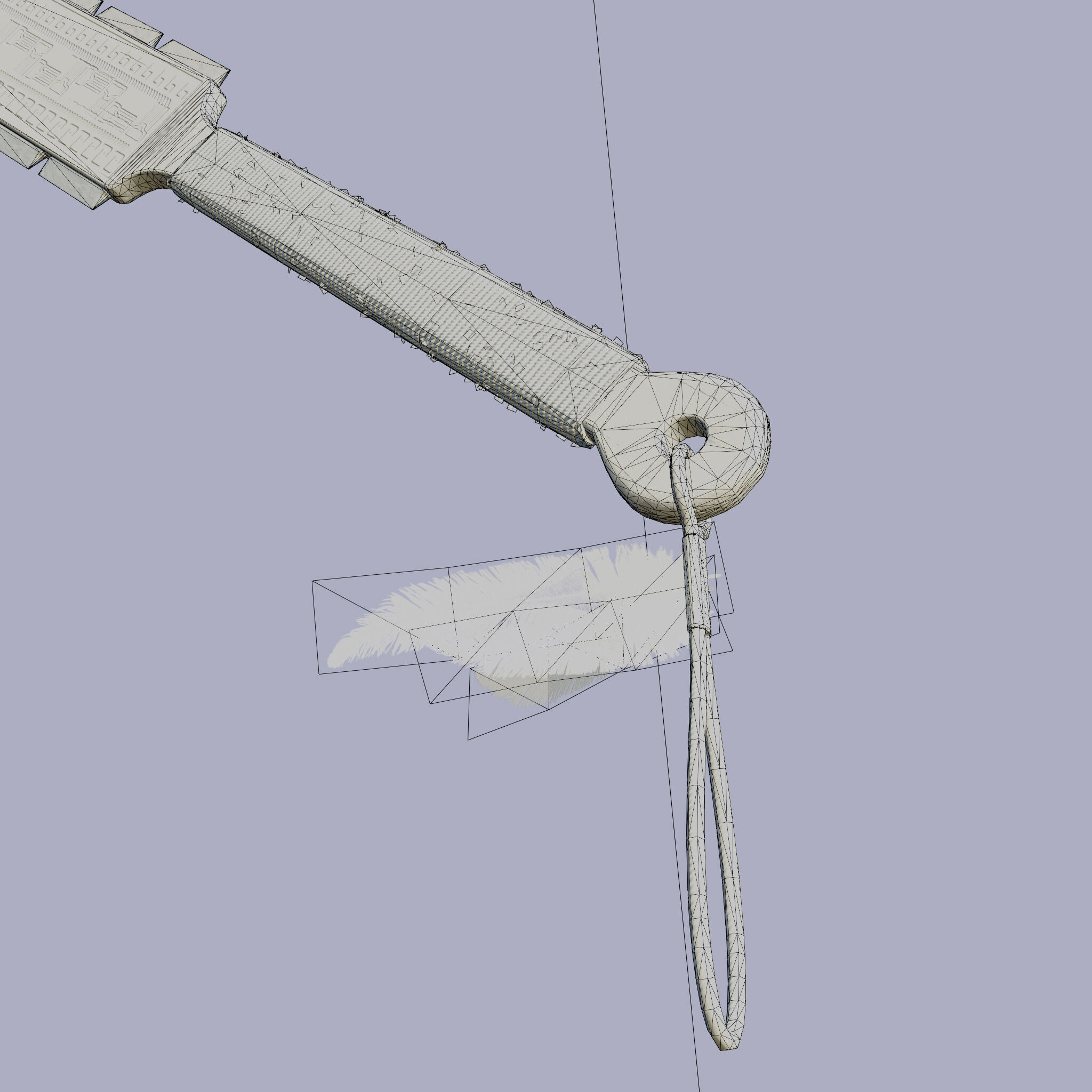 Aztec Macuahuitl Low-poly 3D model_5