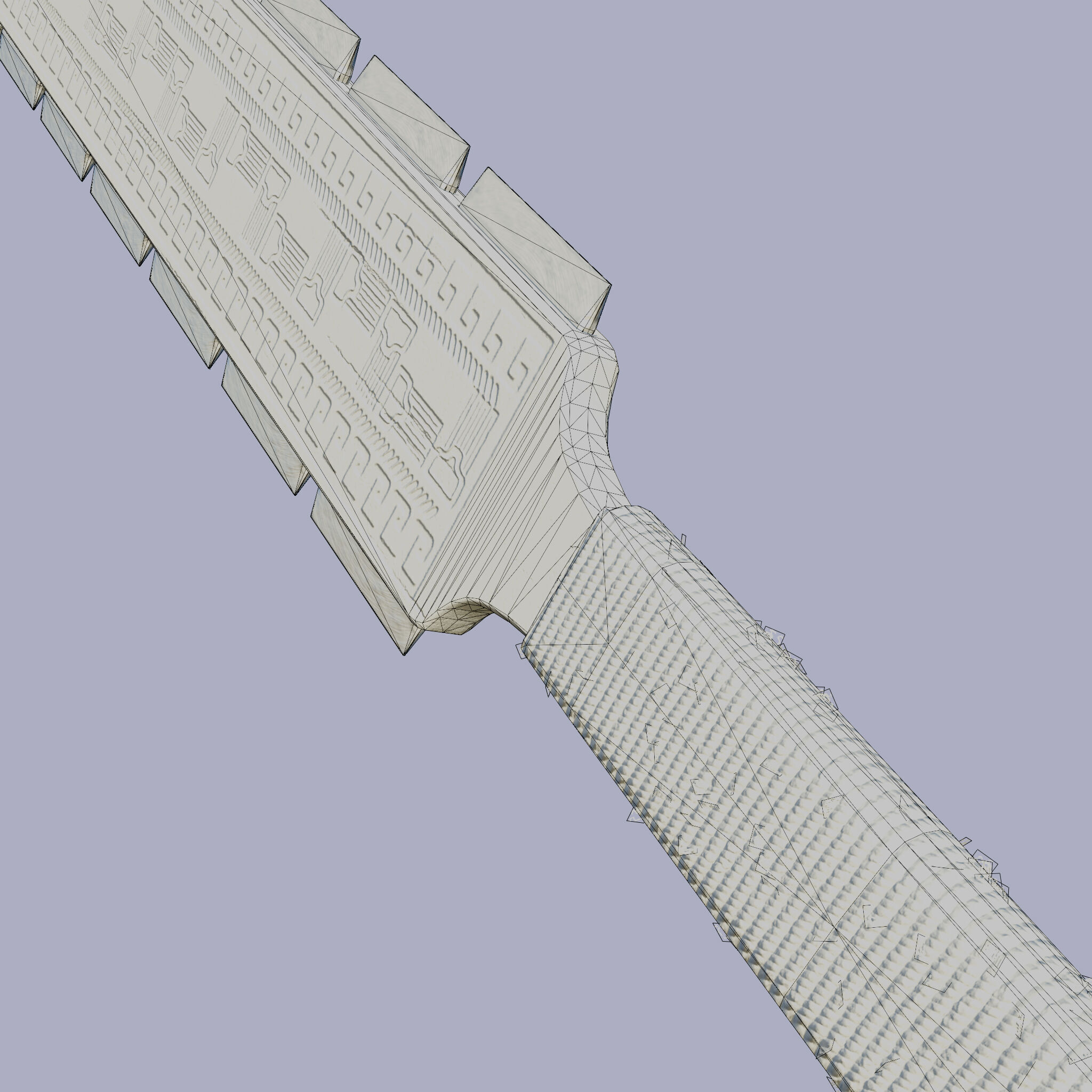 Aztec Macuahuitl Low-poly 3D model_6