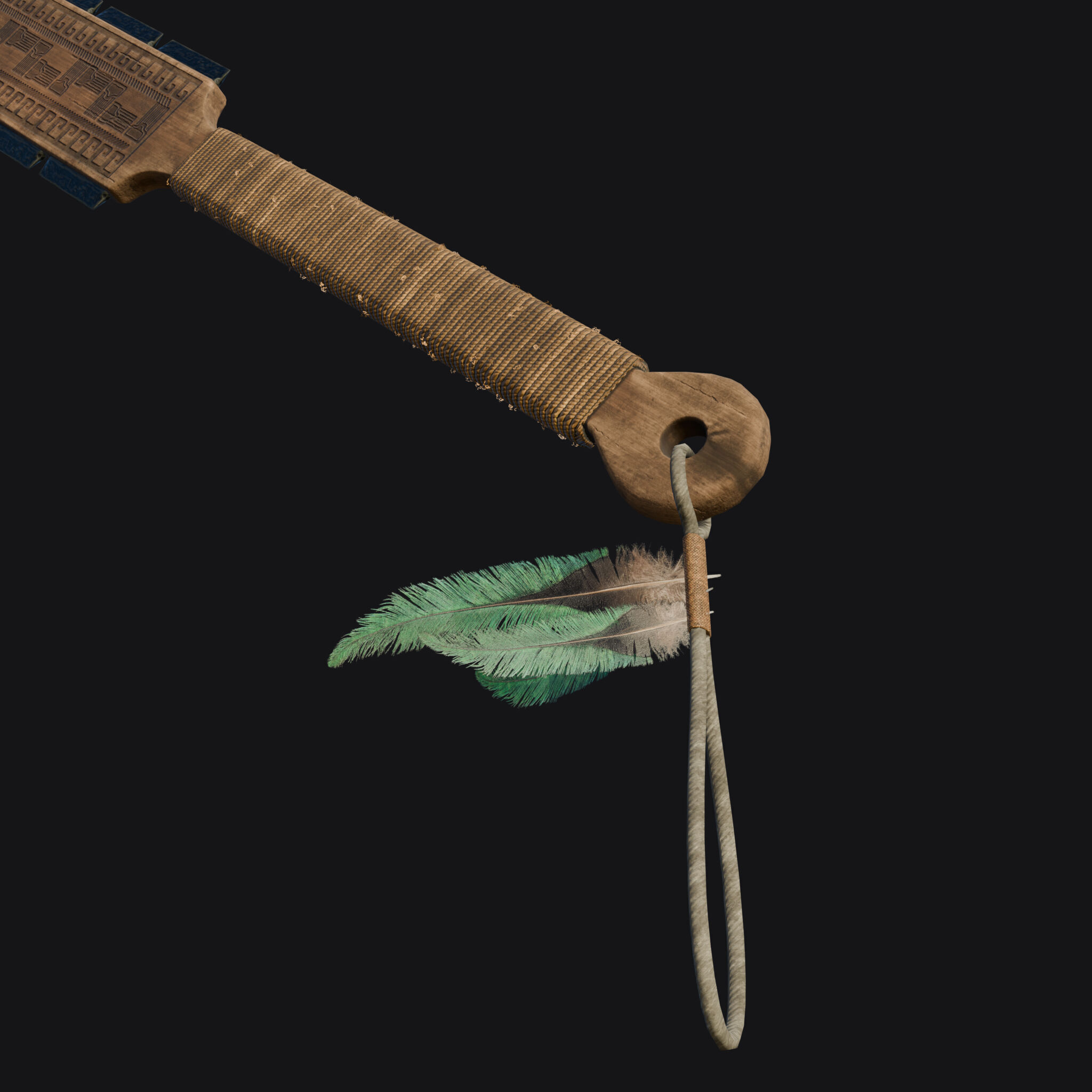 Aztec Macuahuitl Low-poly 3D model_1