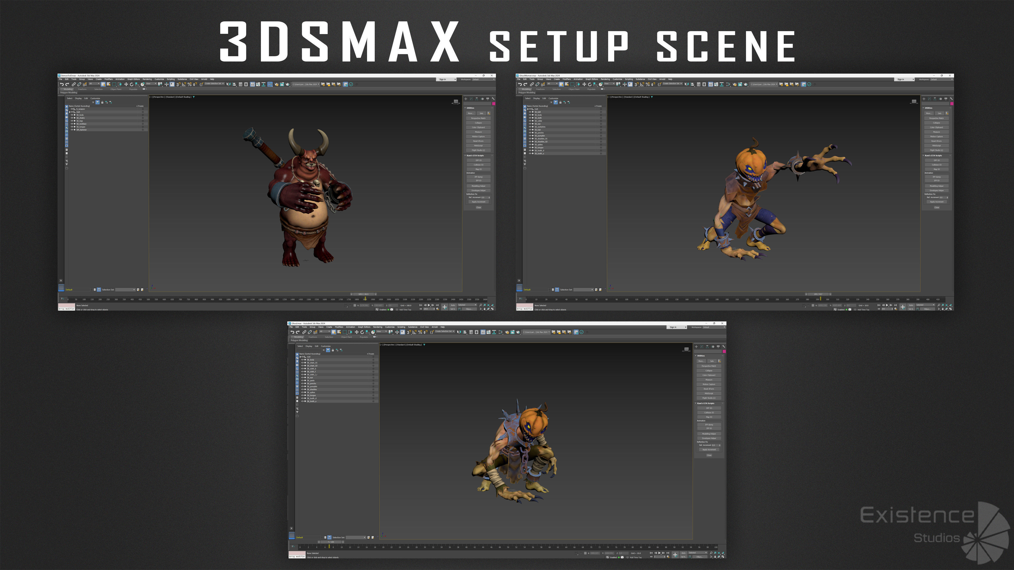 Monster Creature Pack 1 - Stylized Devils - Ghoul Demon - 64 3D Model Collection_18