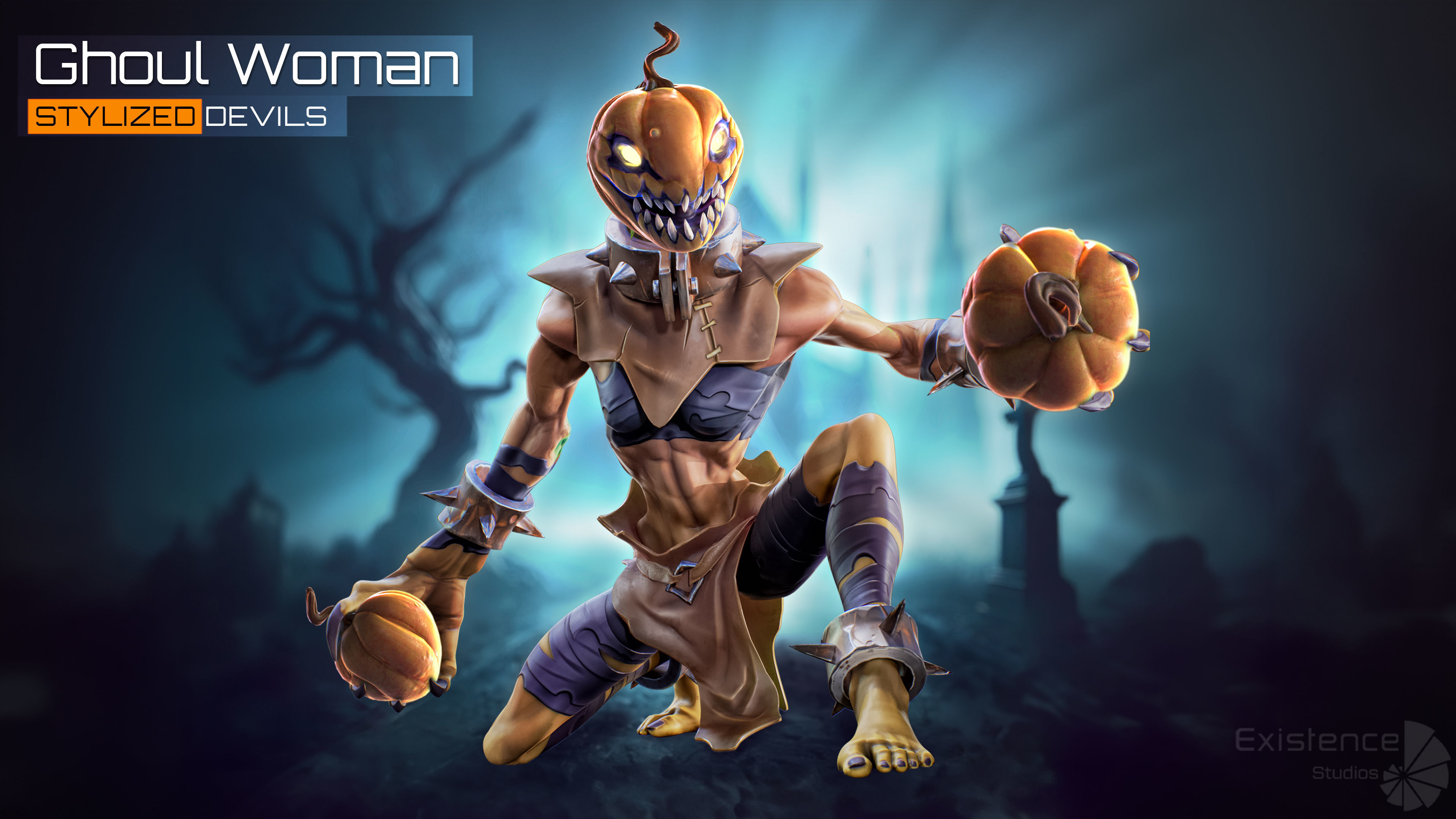 Monster Creature Pack 1 - Stylized Devils - Ghoul Demon - 64 3D Model Collection_13