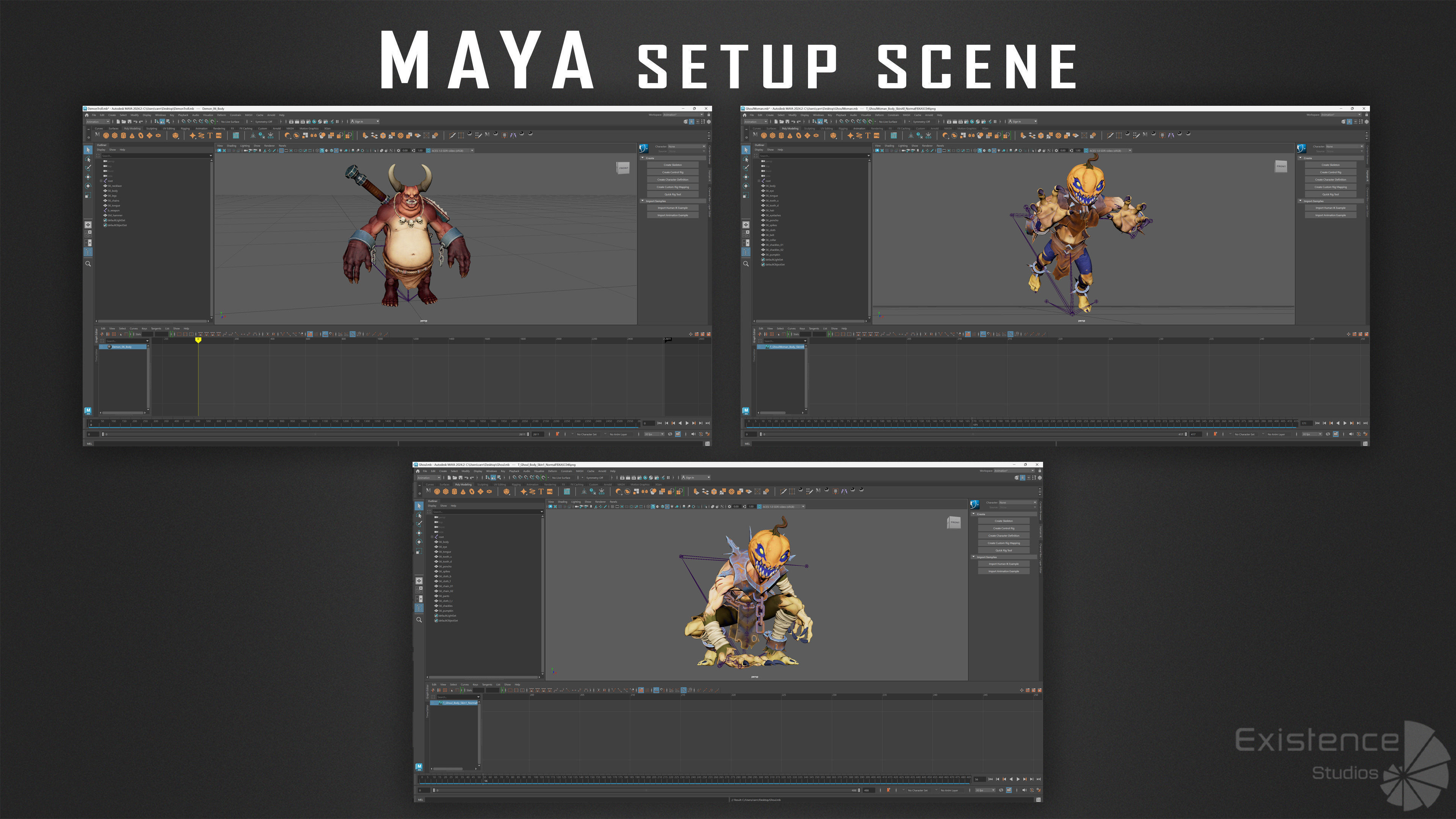 Monster Creature Pack 1 - Stylized Devils - Ghoul Demon - 64 3D Model Collection_19