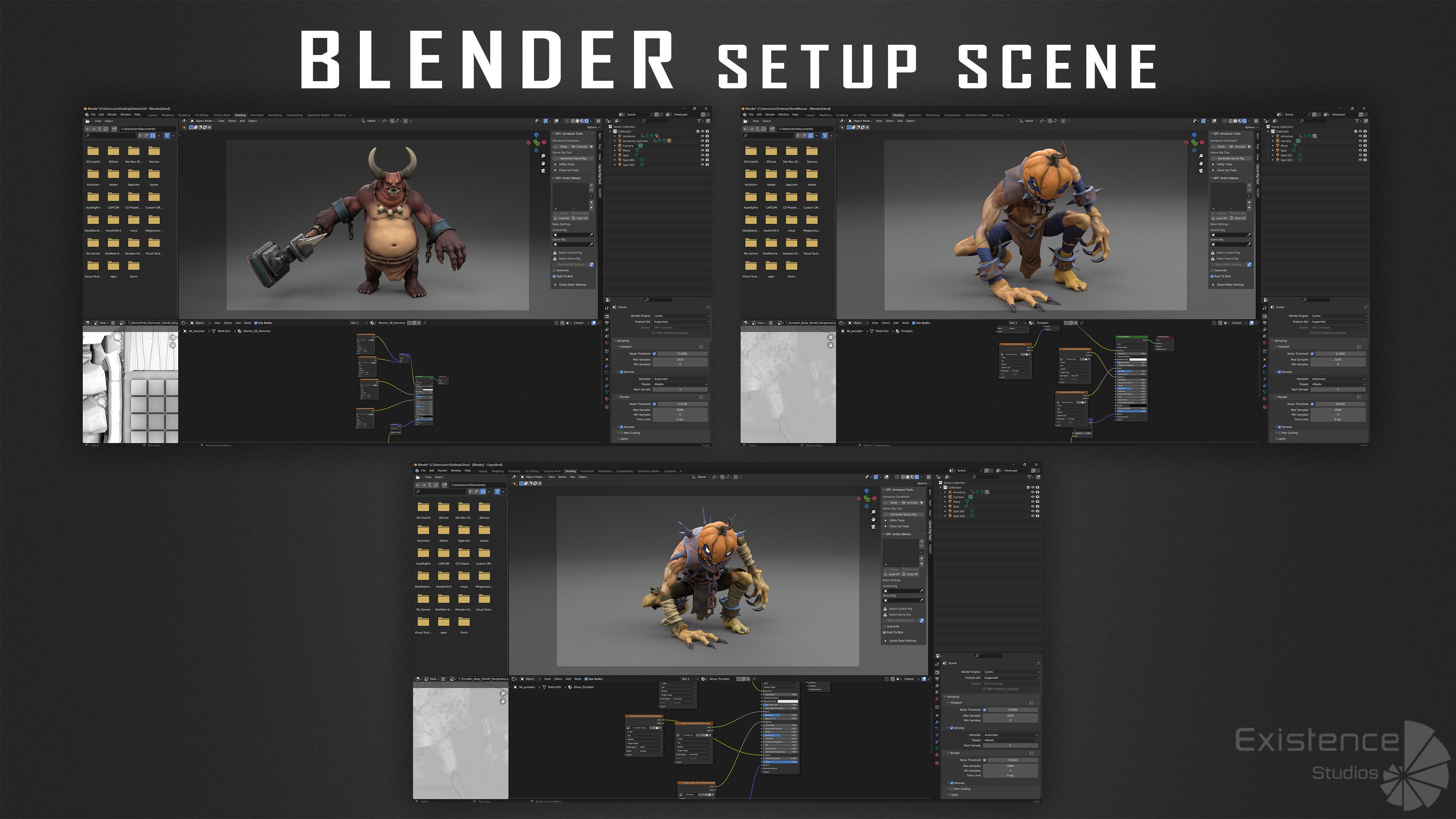 Monster Creature Pack 1 - Stylized Devils - Ghoul Demon - 64 3D Model Collection_16