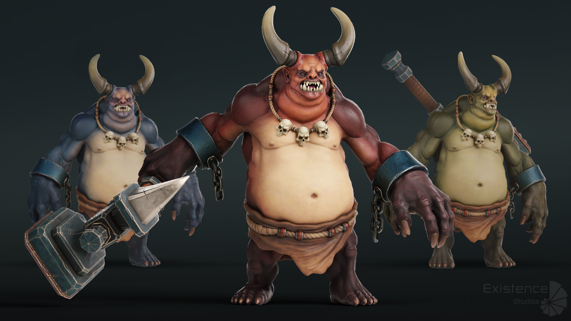 Monster Creature Pack 1 - Stylized Devils - Ghoul Demon - 64 3D Model Collection_14