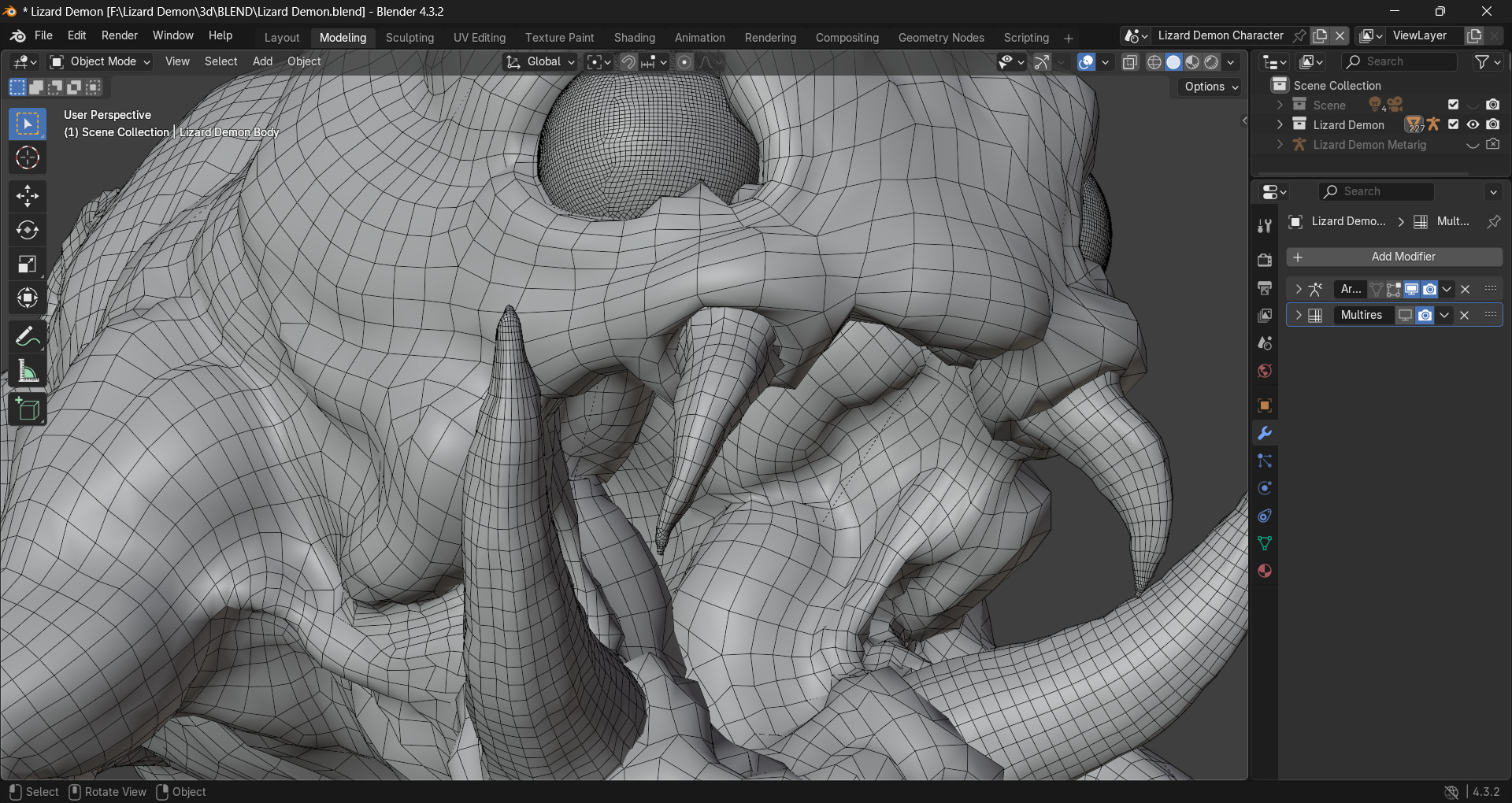 Lizard Demon Blender 3D model_18