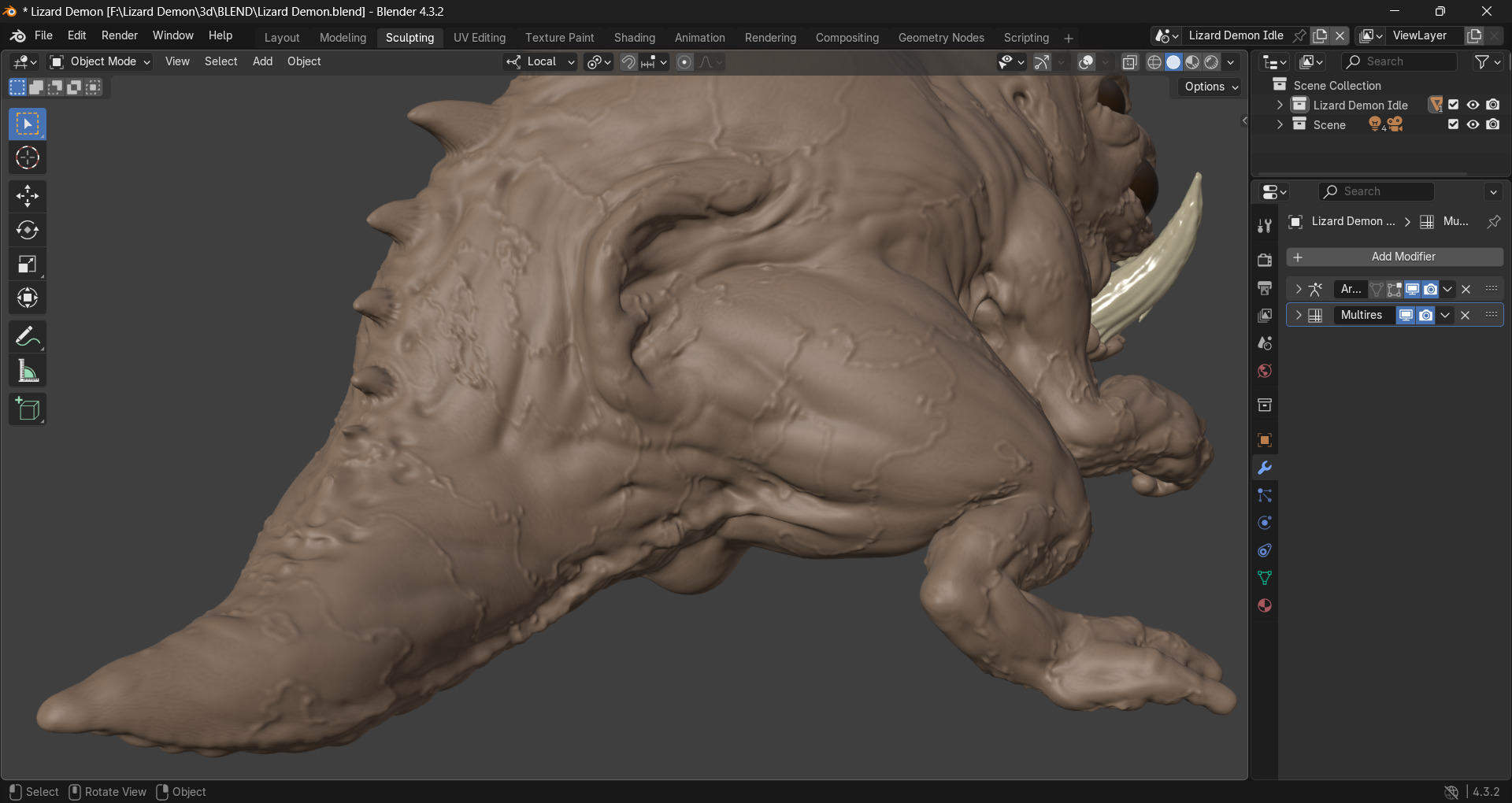 Lizard Demon Blender 3D model_24