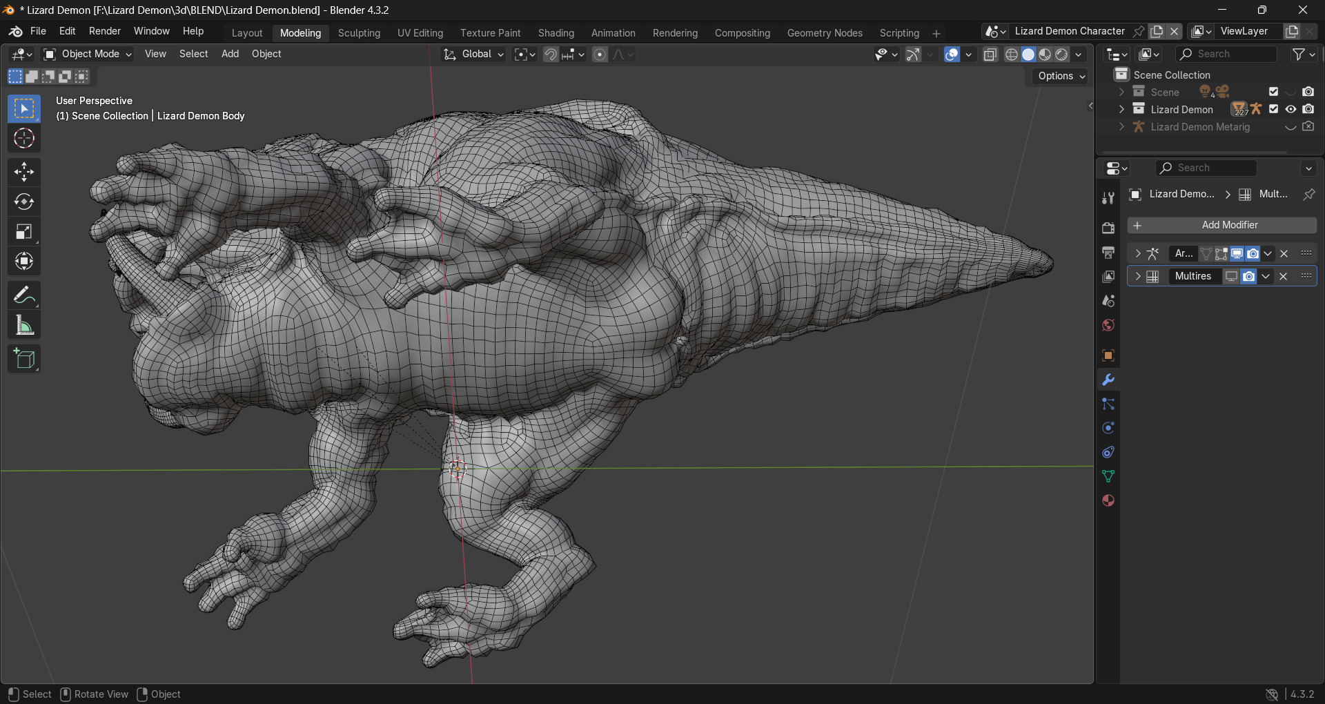 Lizard Demon Blender 3D model_17