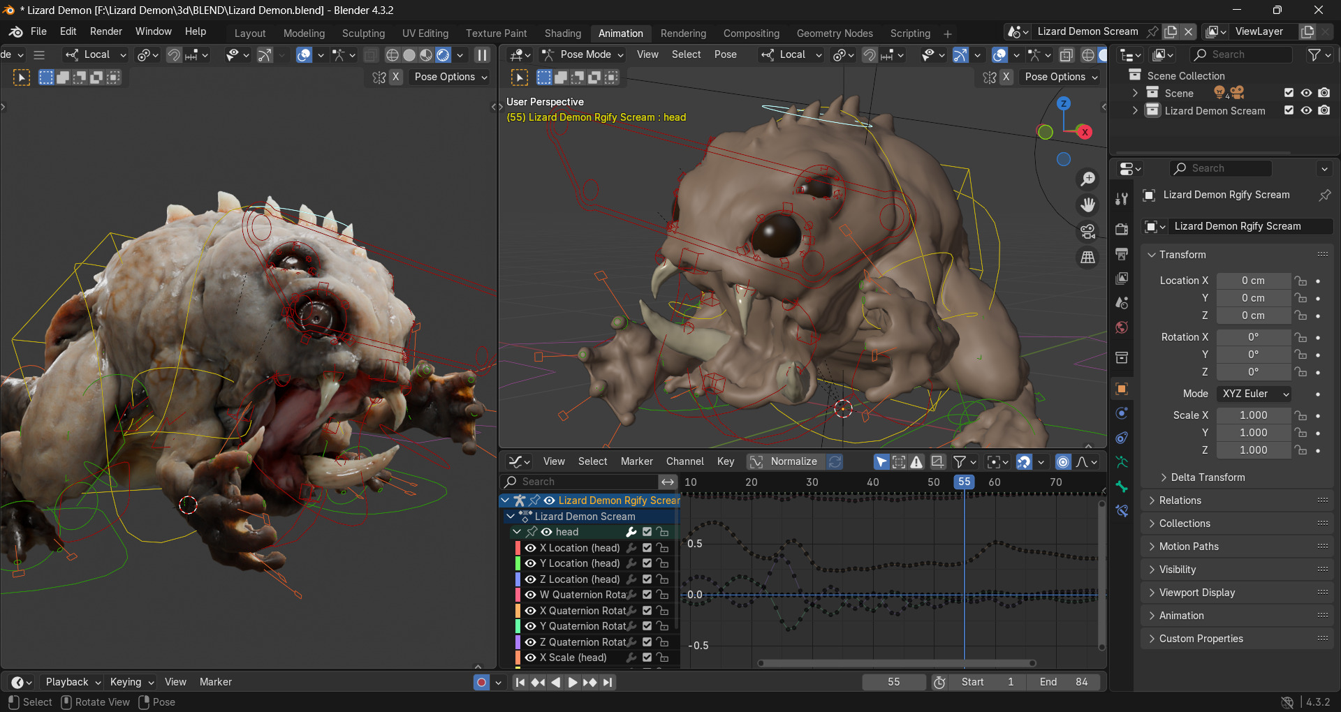 Lizard Demon Blender 3D model_38